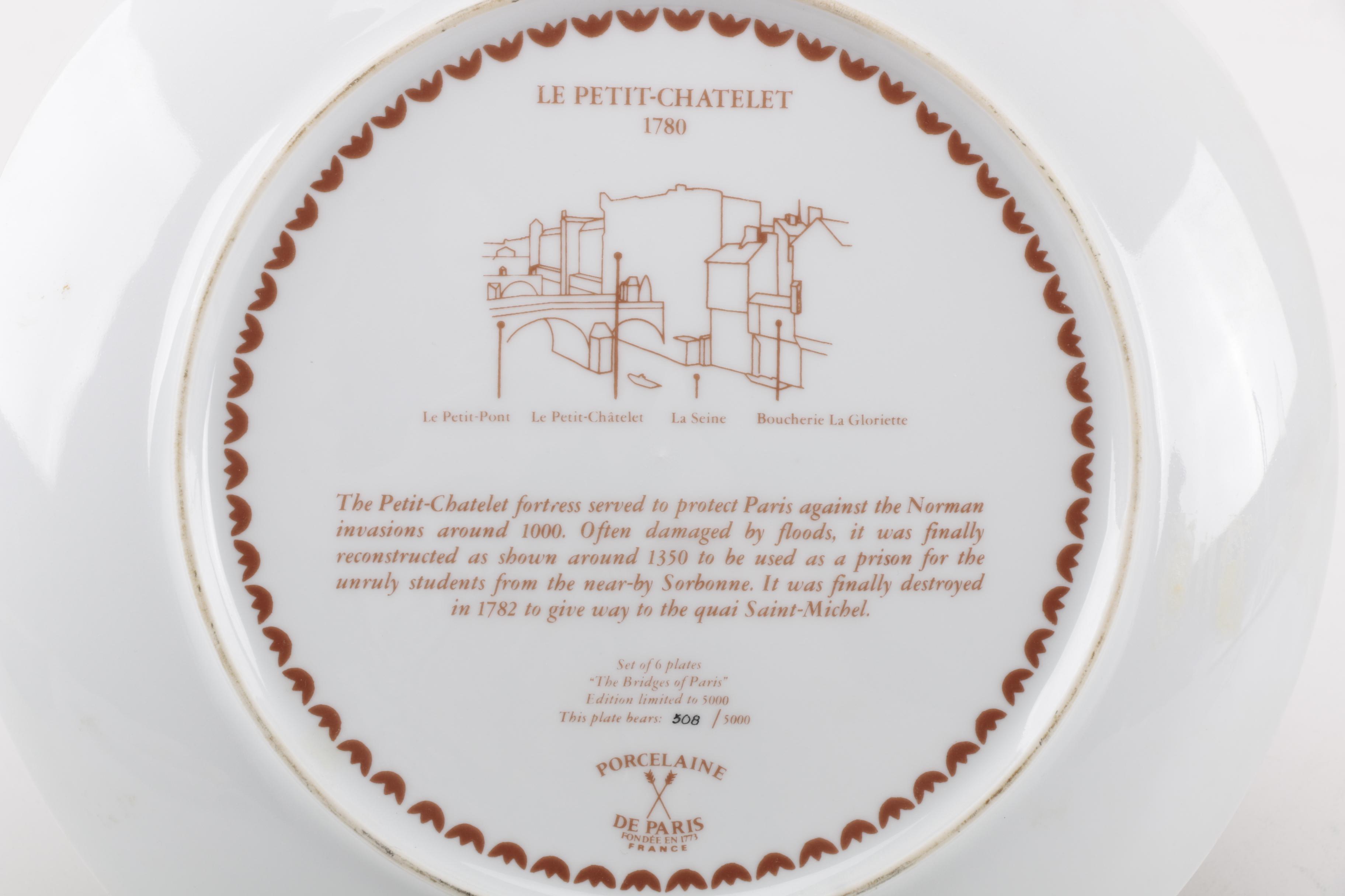 "The Bridges of Paris" Limited Edition Porcelaine De Paris Plates