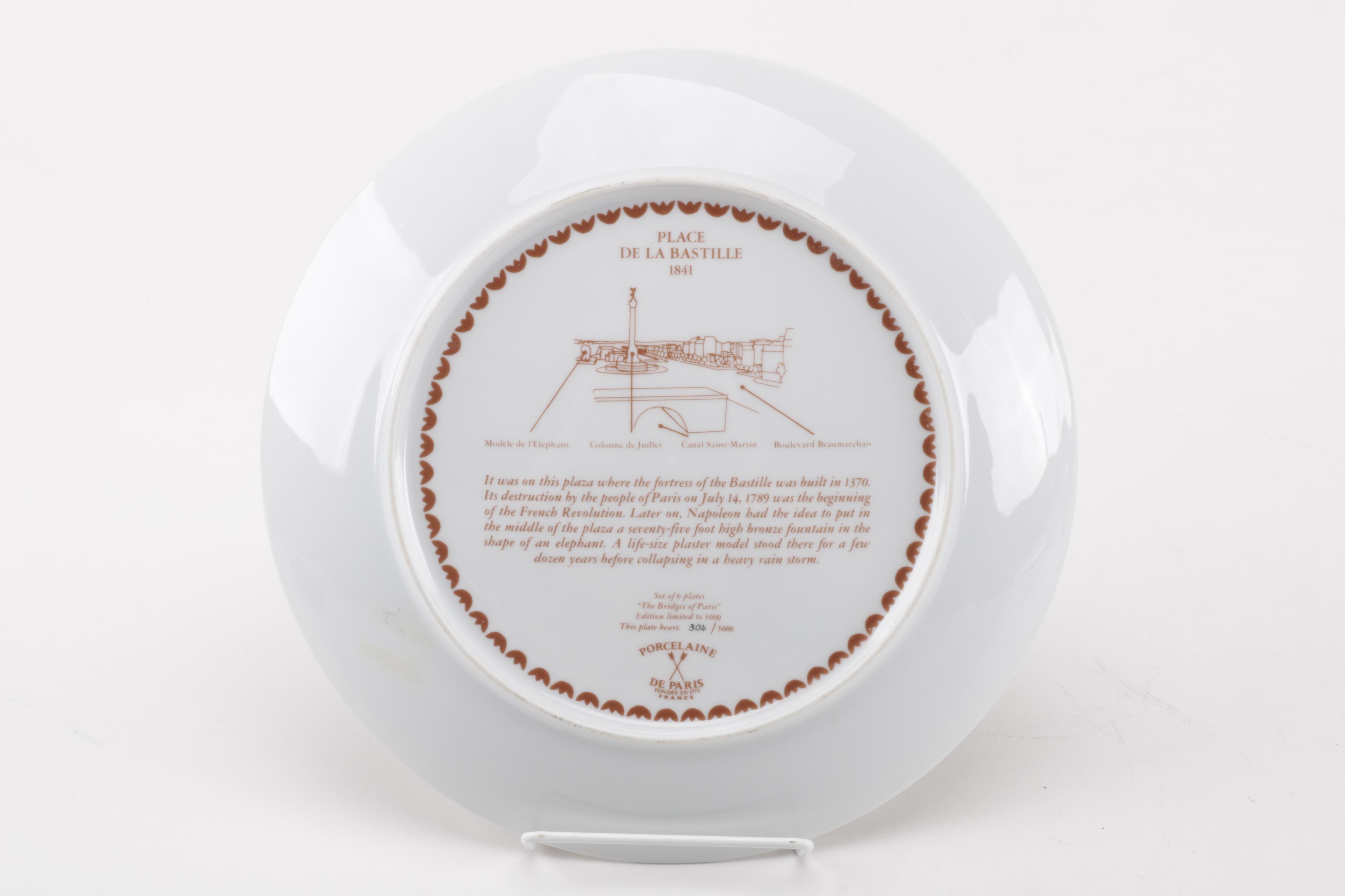 "The Bridges of Paris" Limited Edition Porcelaine De Paris Plates
