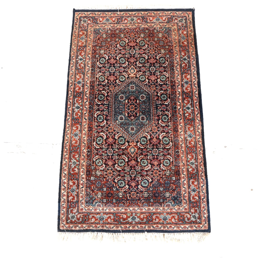 Hand-Knotted Persian Bijar Accent Rug