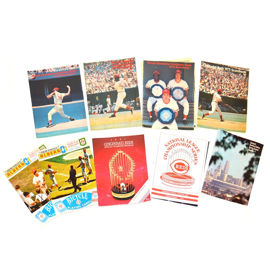 Vintage Reds Scorebooks and Programs from 1960s-1990s