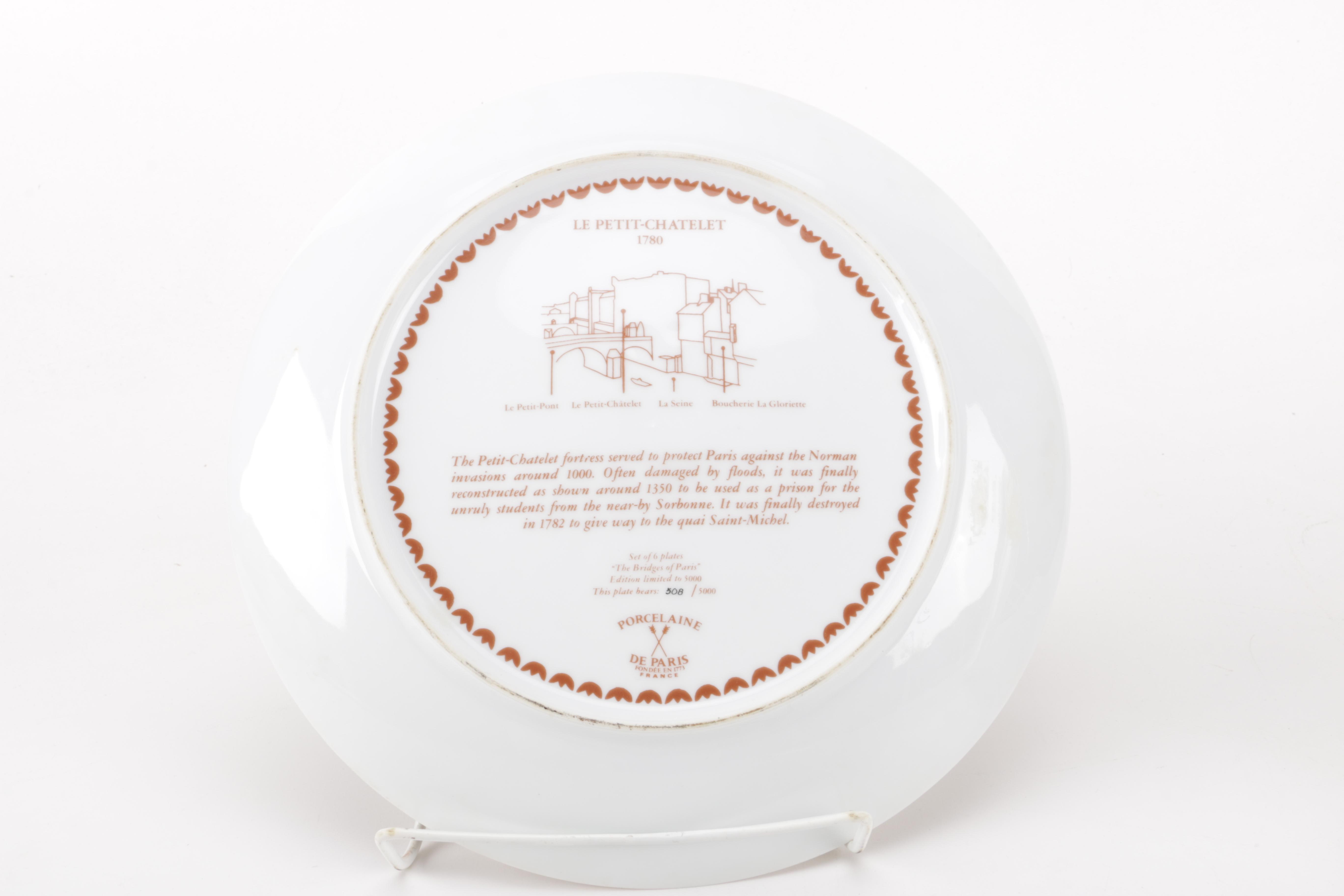 "The Bridges of Paris" Limited Edition Porcelaine De Paris Plates