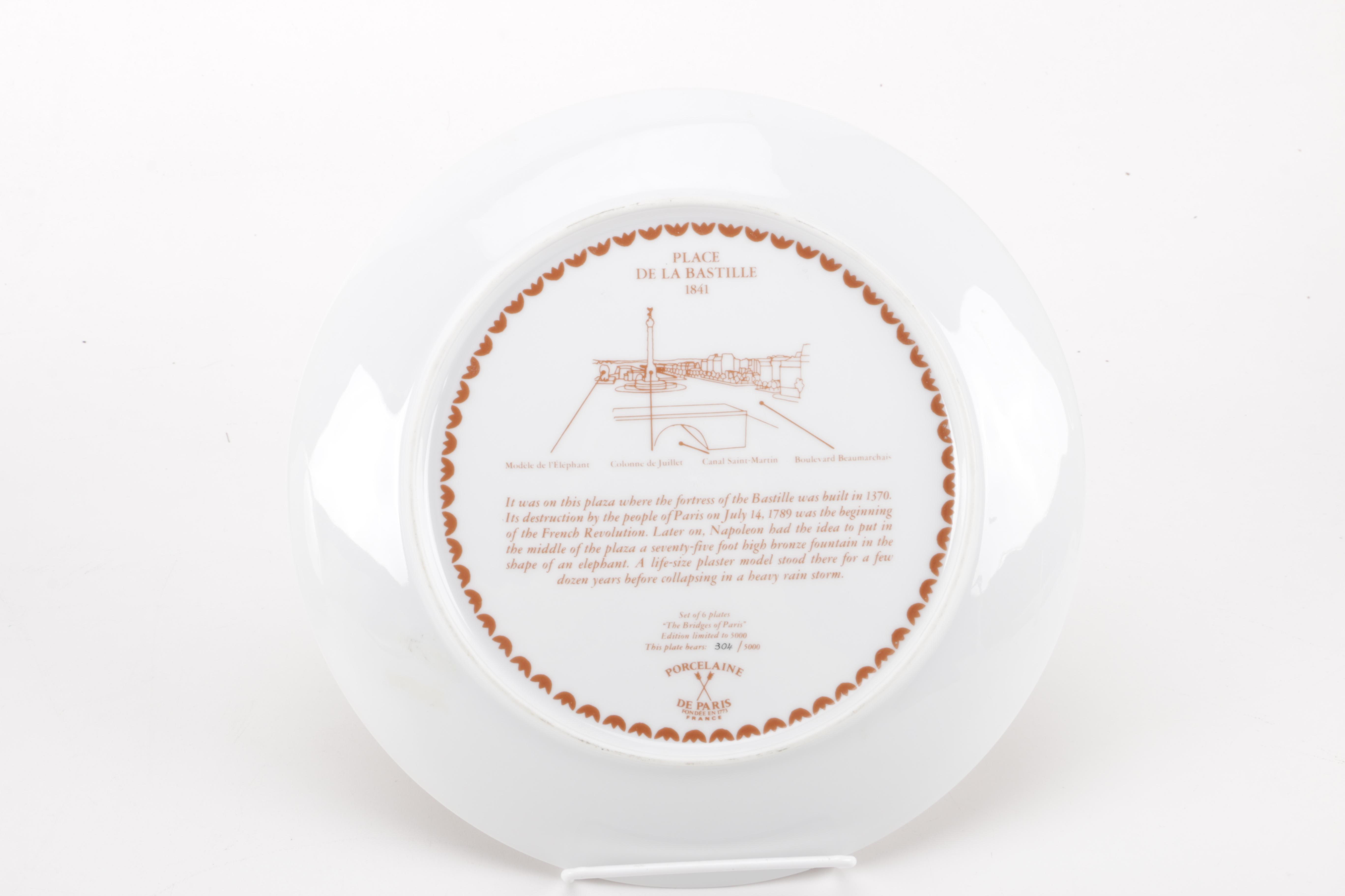 "The Bridges of Paris" Limited Edition Porcelaine De Paris Plates