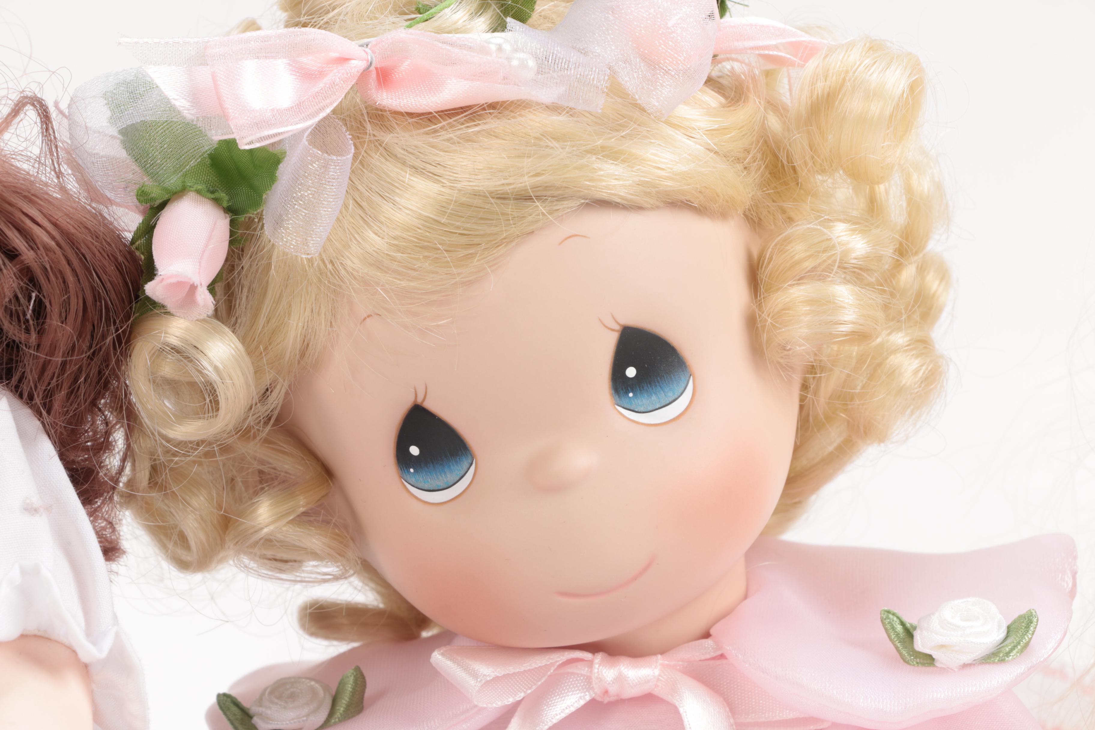 Generous Collection of Porcelain and Stuffed Dolls including Precious Moments