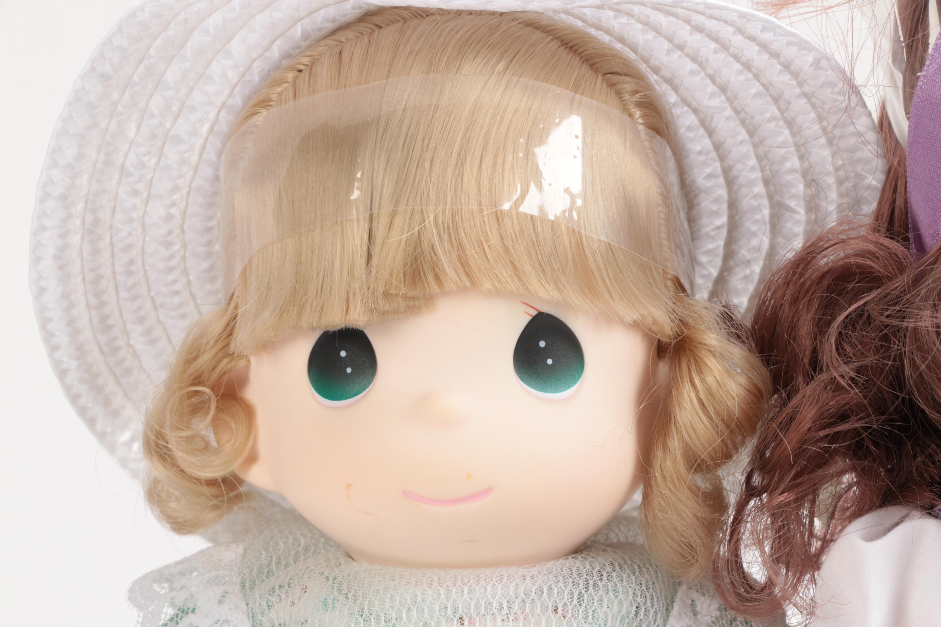 Generous Collection of Porcelain and Stuffed Dolls including Precious Moments