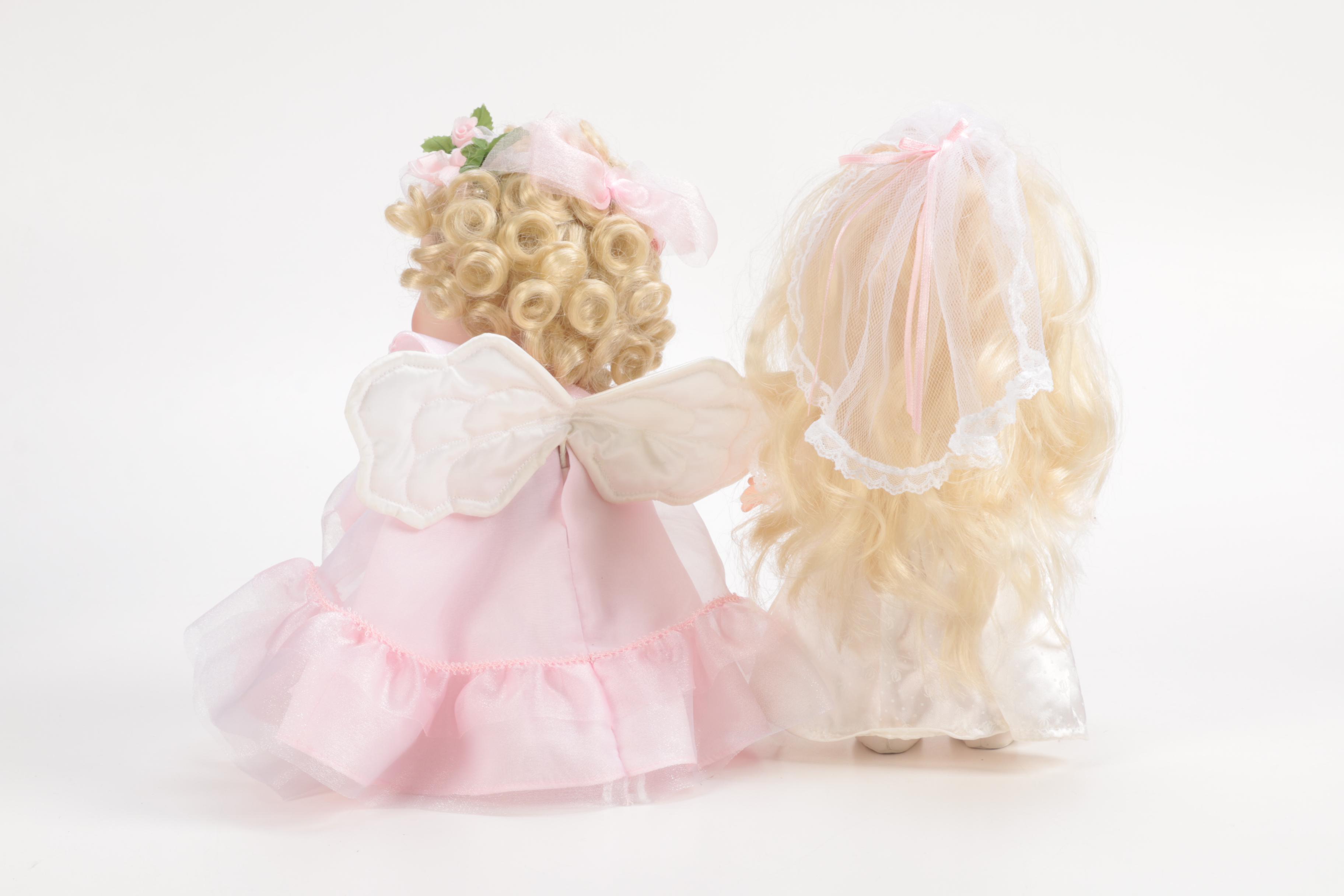 Generous Collection of Porcelain and Stuffed Dolls including Precious Moments