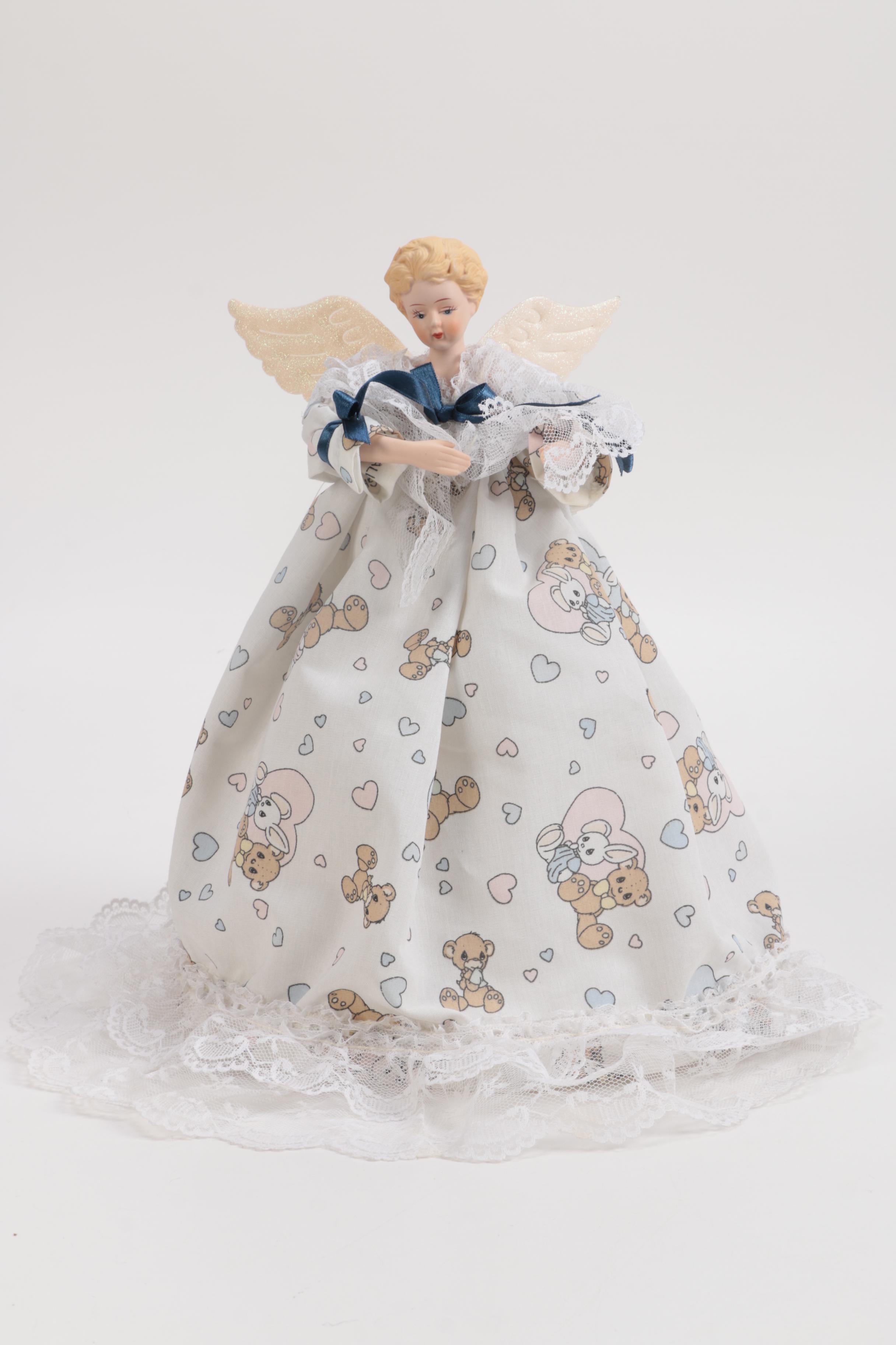 Generous Collection of Porcelain and Stuffed Dolls including Precious Moments