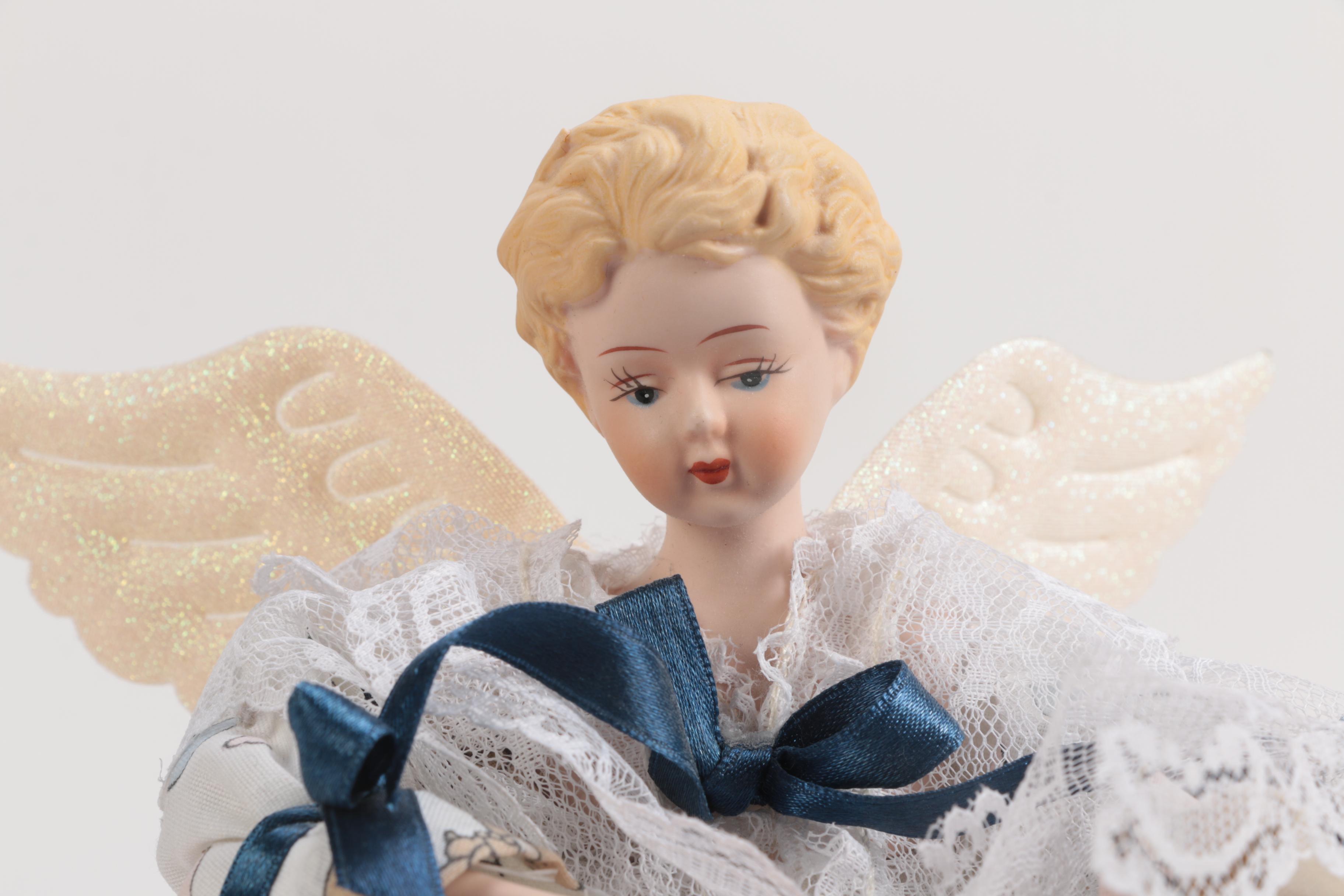 Generous Collection of Porcelain and Stuffed Dolls including Precious Moments