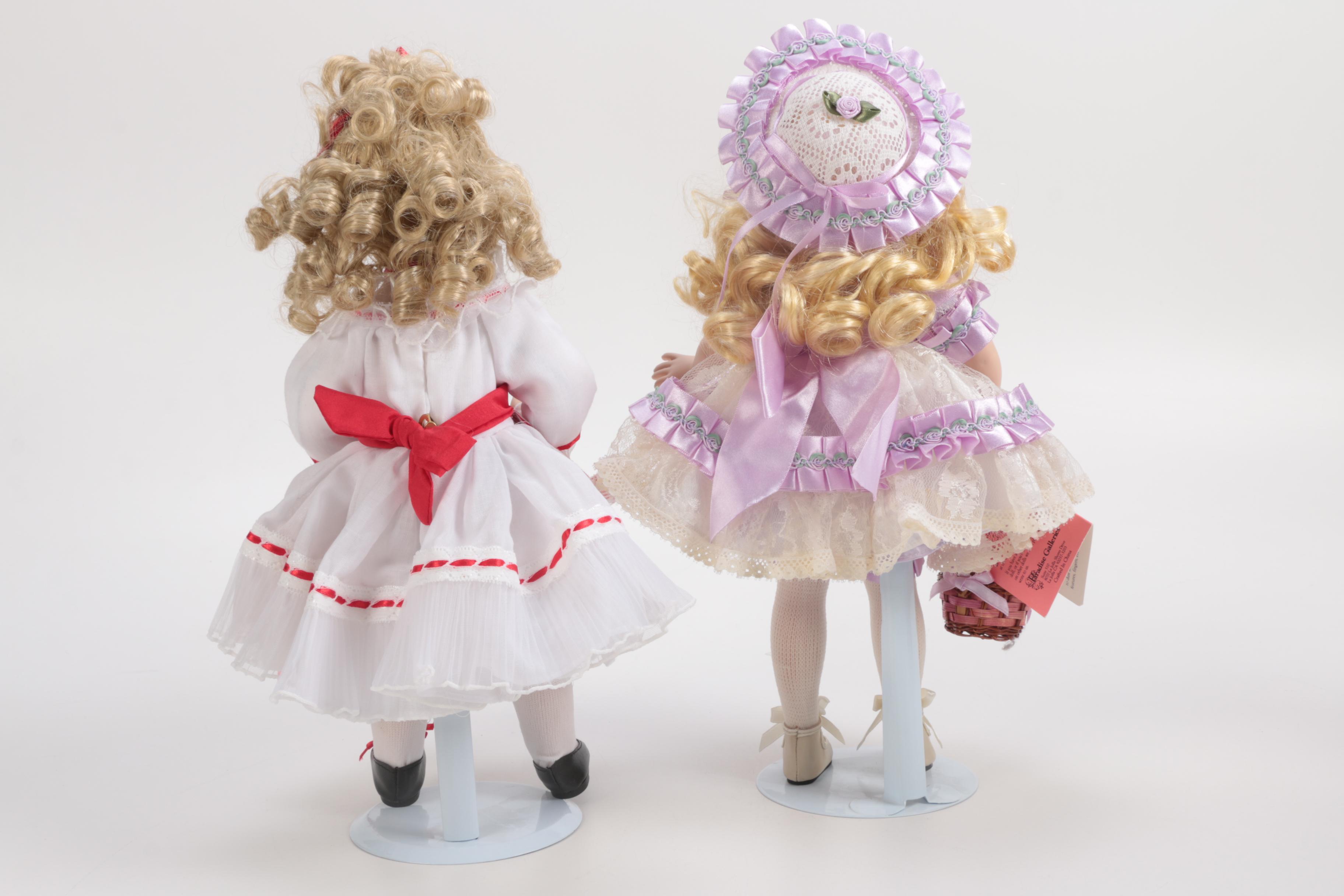 Generous Collection of Porcelain and Stuffed Dolls including Precious Moments