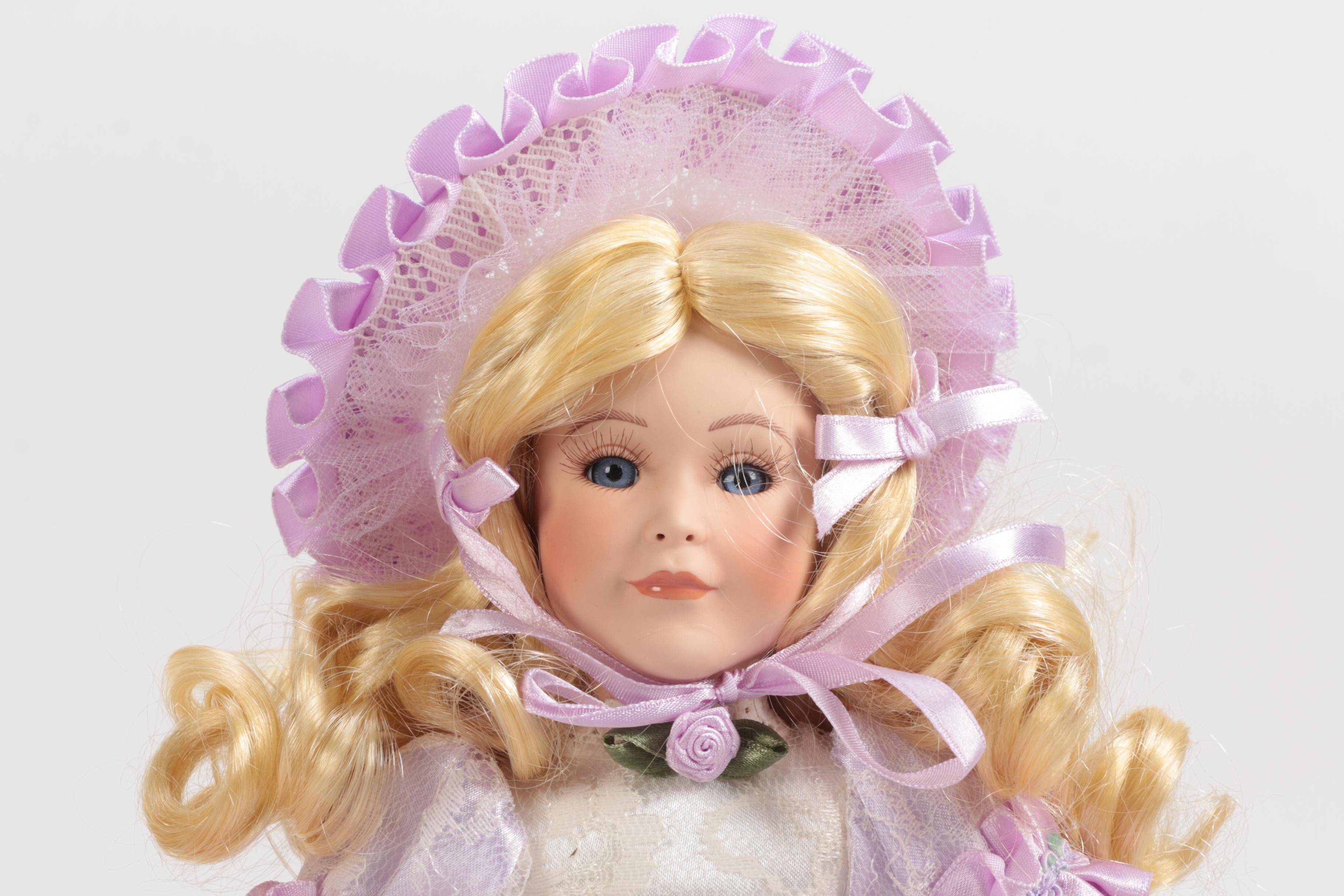 Generous Collection of Porcelain and Stuffed Dolls including Precious Moments