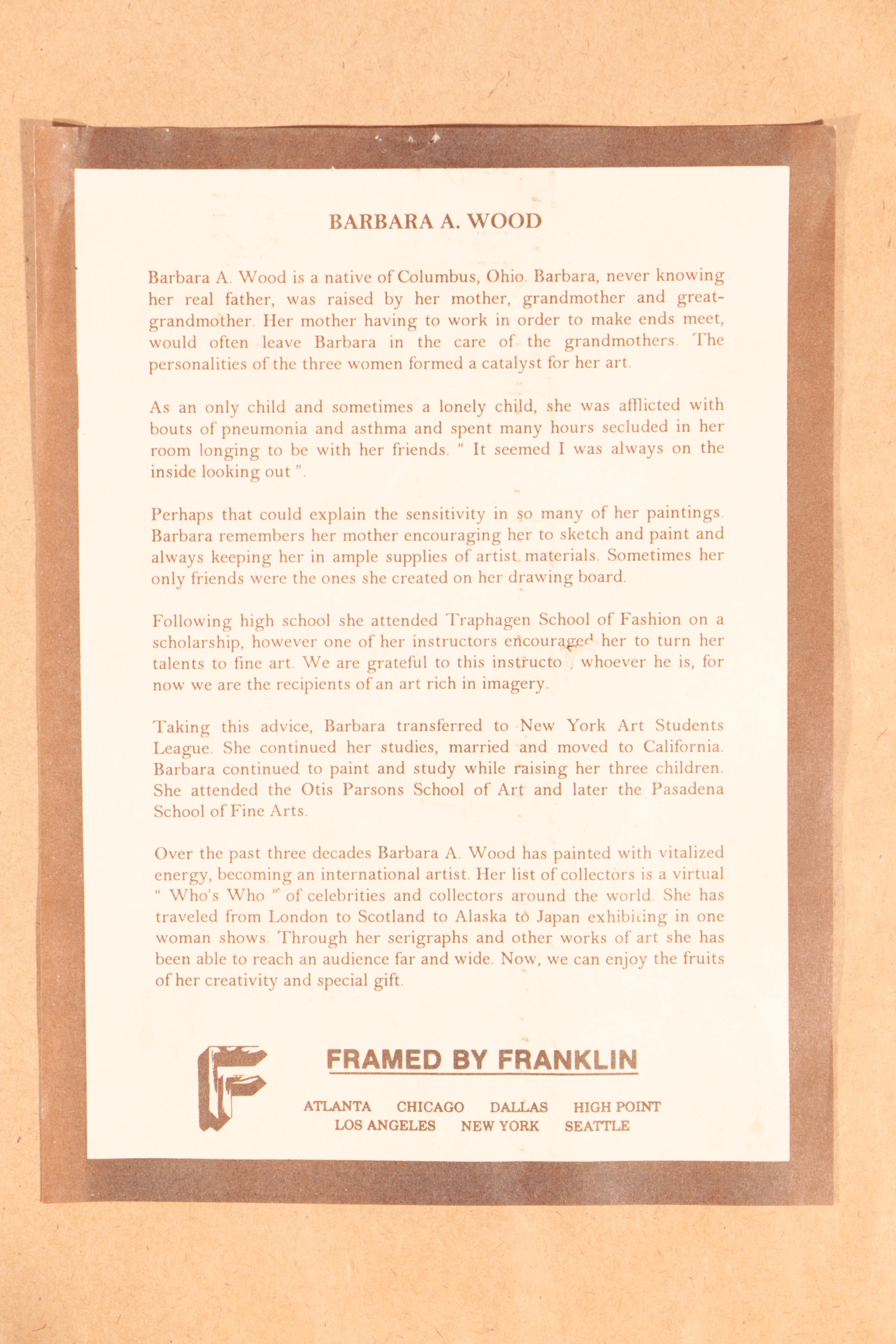 Barbara Wood Limited Edition Offset Lithograph Prints Including "Love in Bloom"