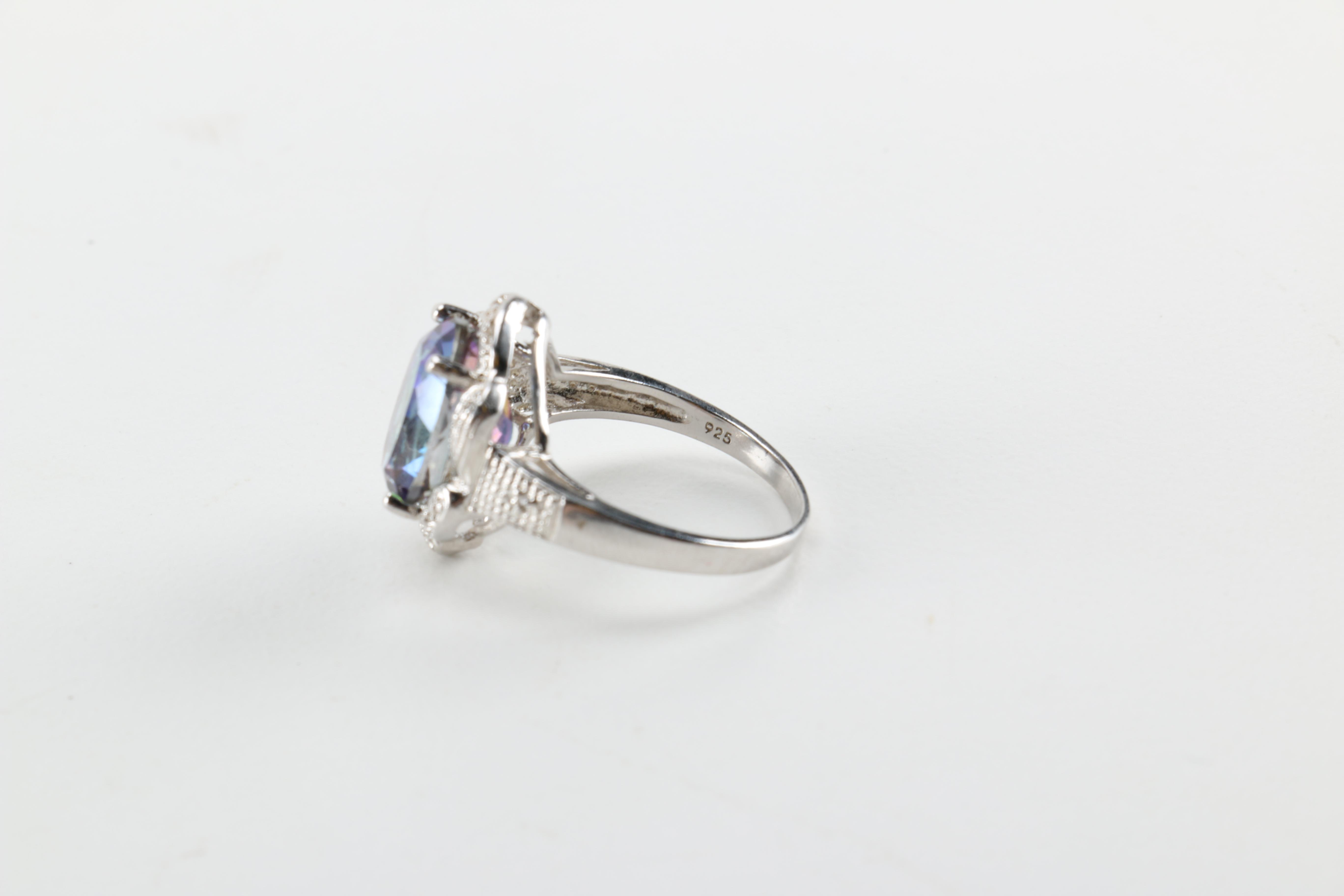 Sterling Silver and Gemstone Rings Including Pieces With Diamonds