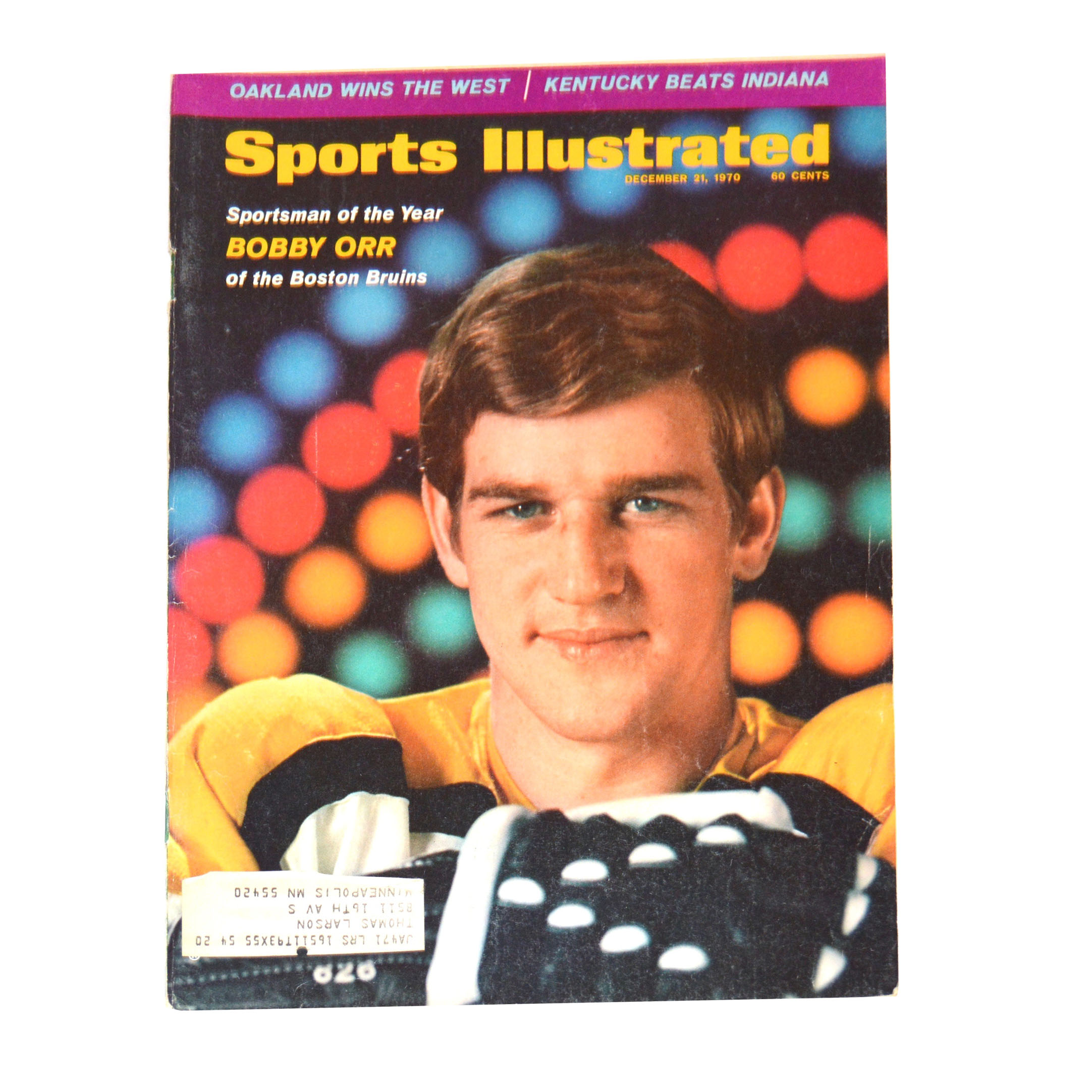 Vintage "Sports Illustrated" Magazine Featuring Hockey Player Bobby Orr