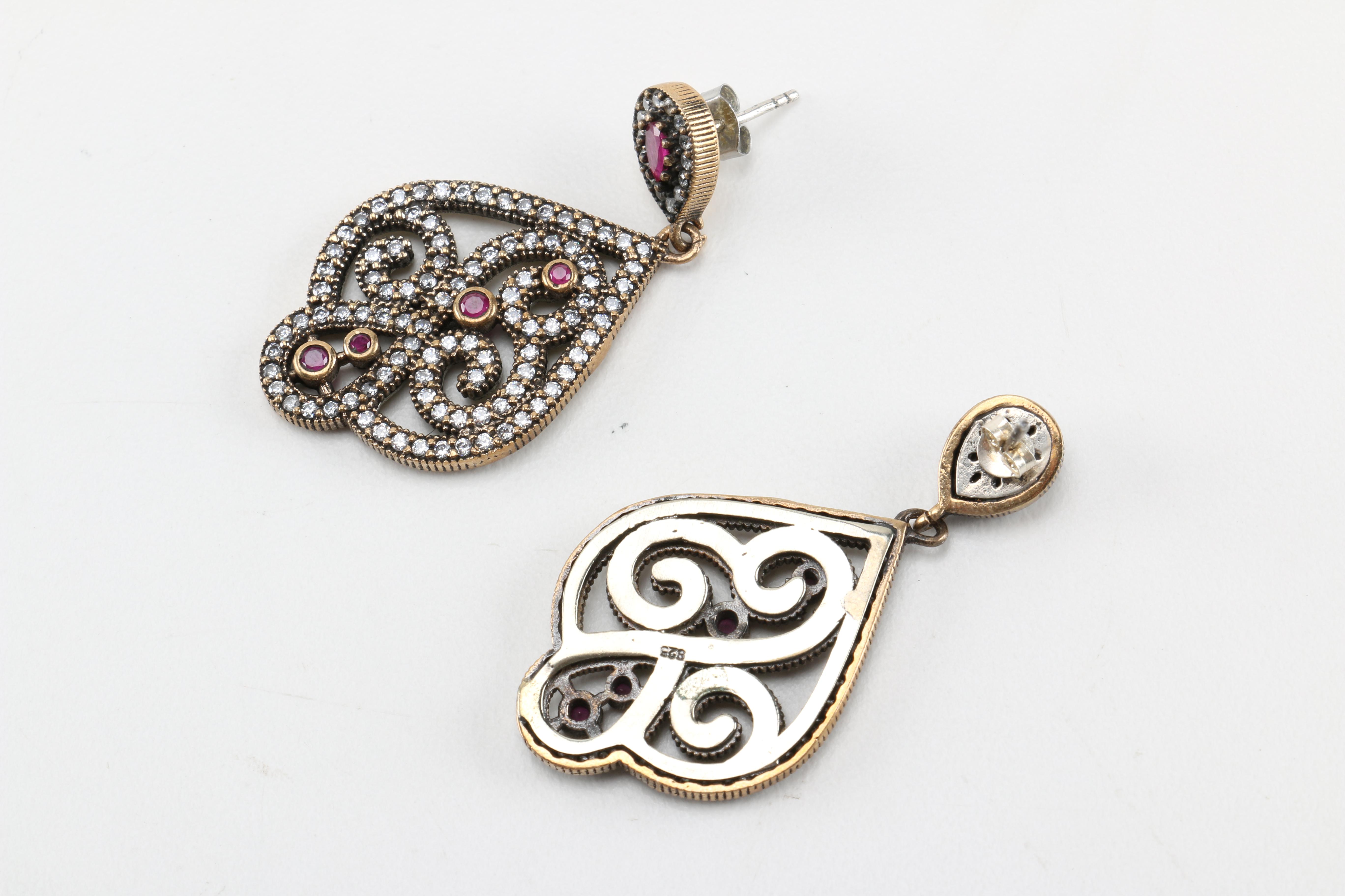 Vintage Style Sterling Silver Earrings