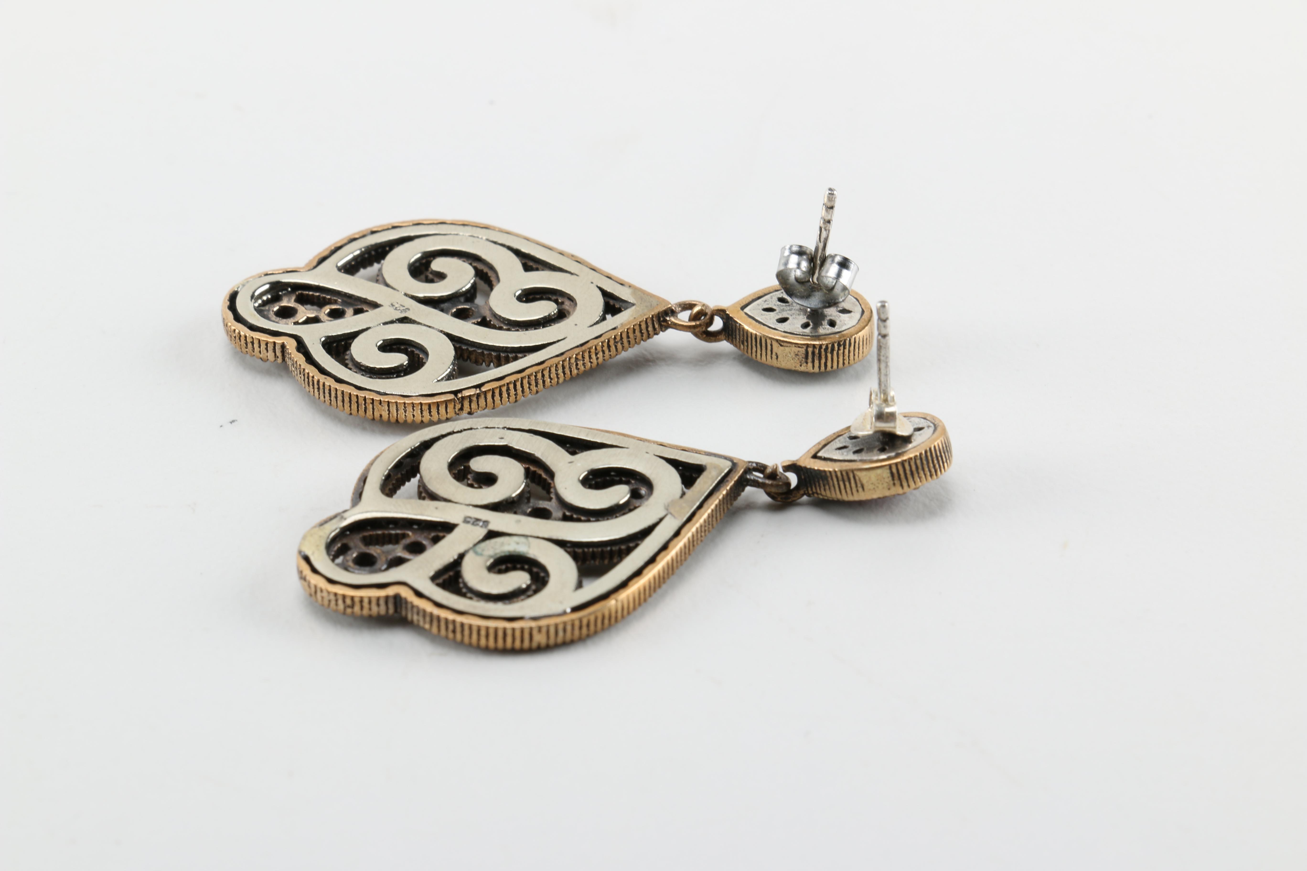 Vintage Style Sterling Silver Earrings