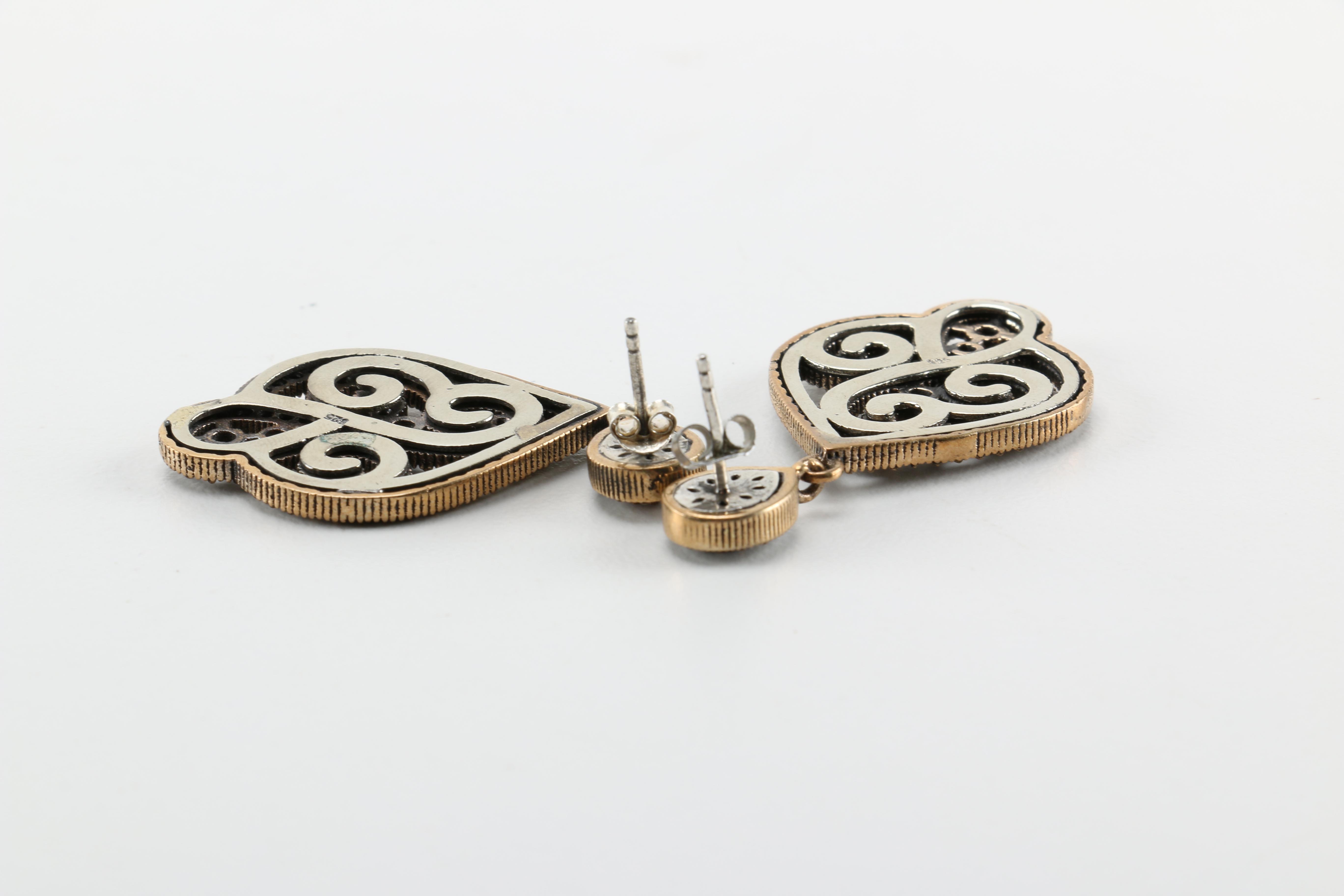 Vintage Style Sterling Silver Earrings