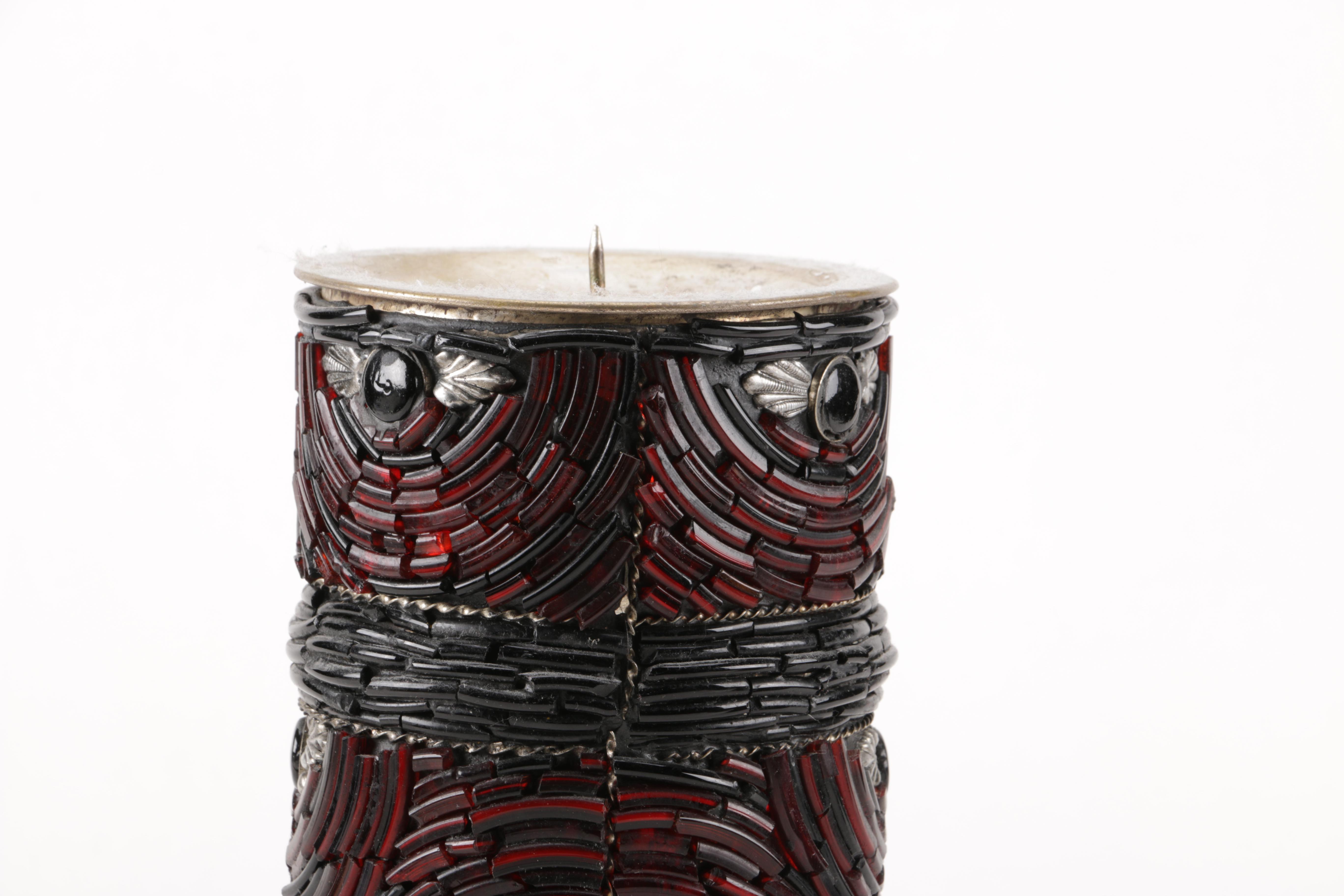 Beaded Mosaic Candle Holders