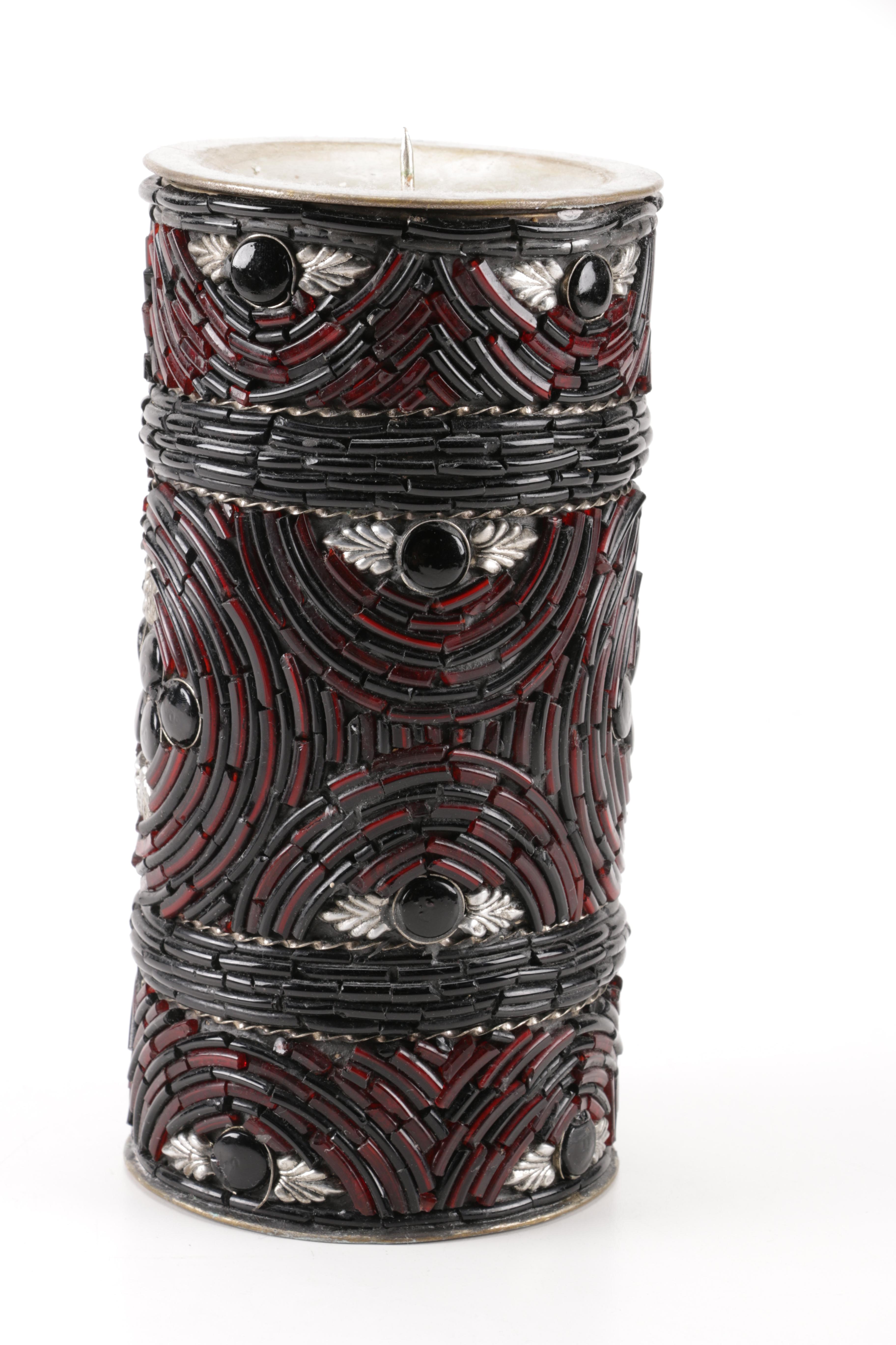 Beaded Mosaic Candle Holders