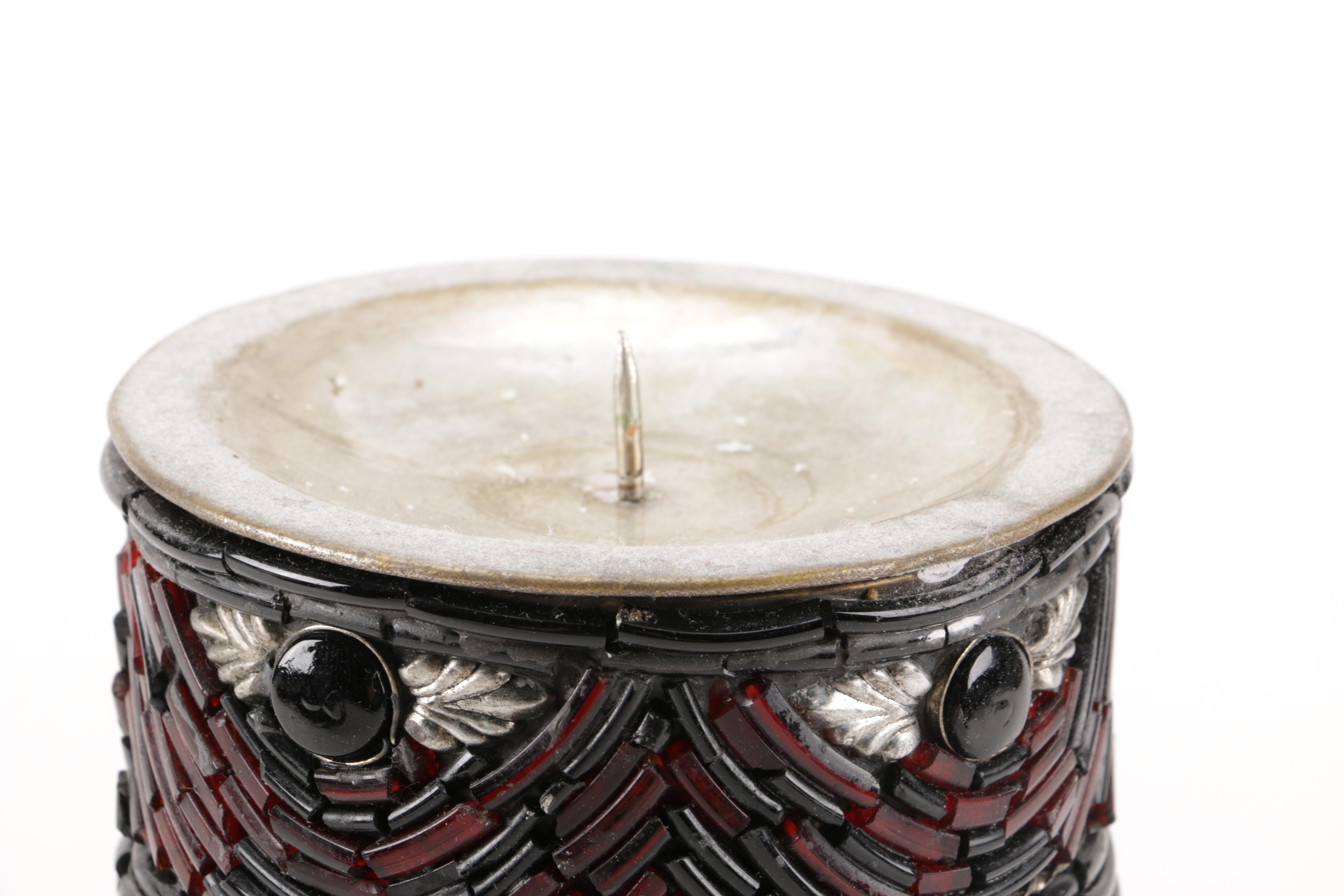 Beaded Mosaic Candle Holders