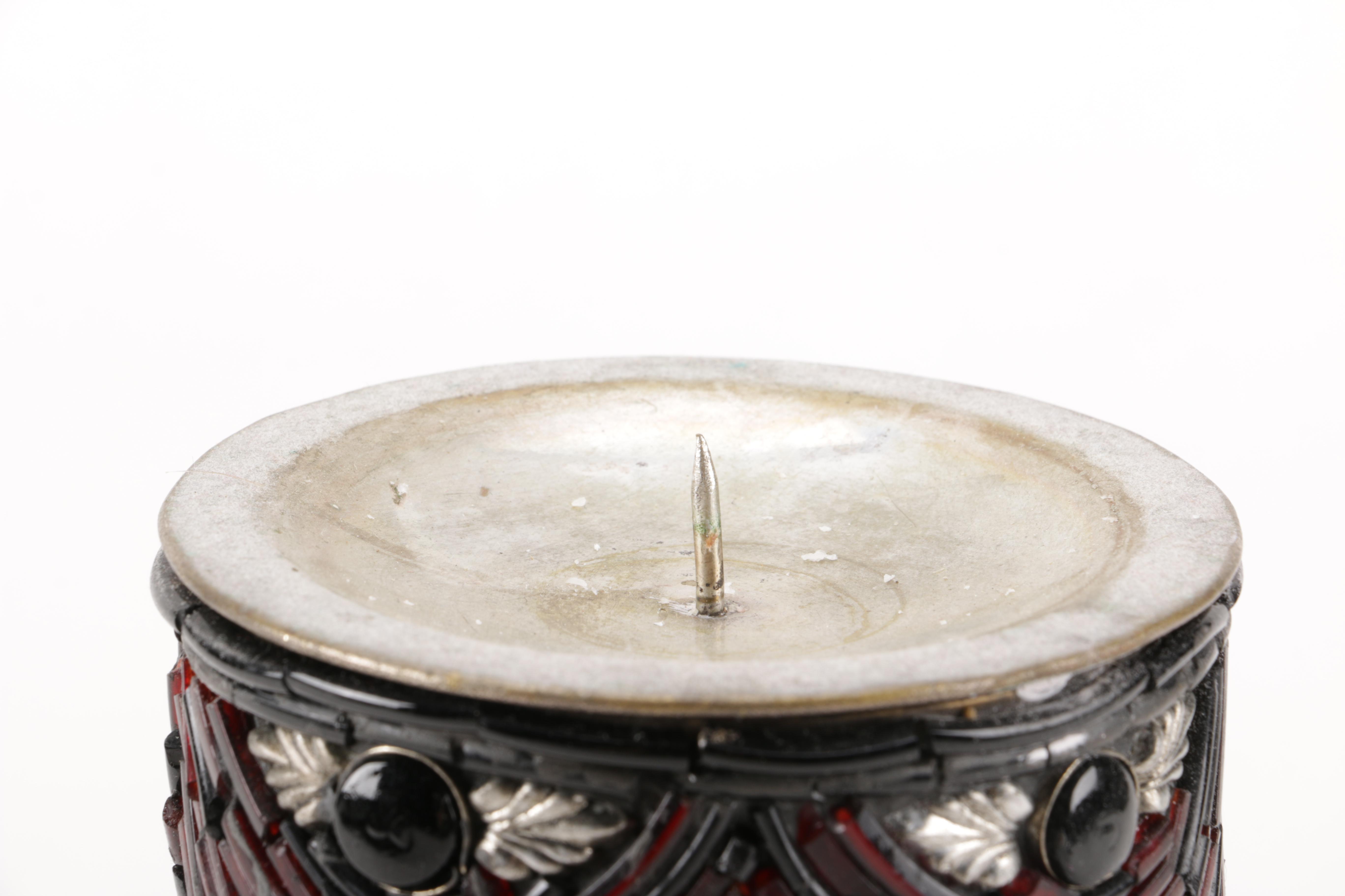 Beaded Mosaic Candle Holders