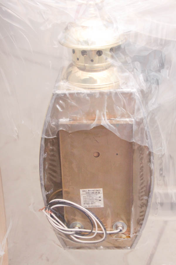 Brass Lantern-Style Light Fixture