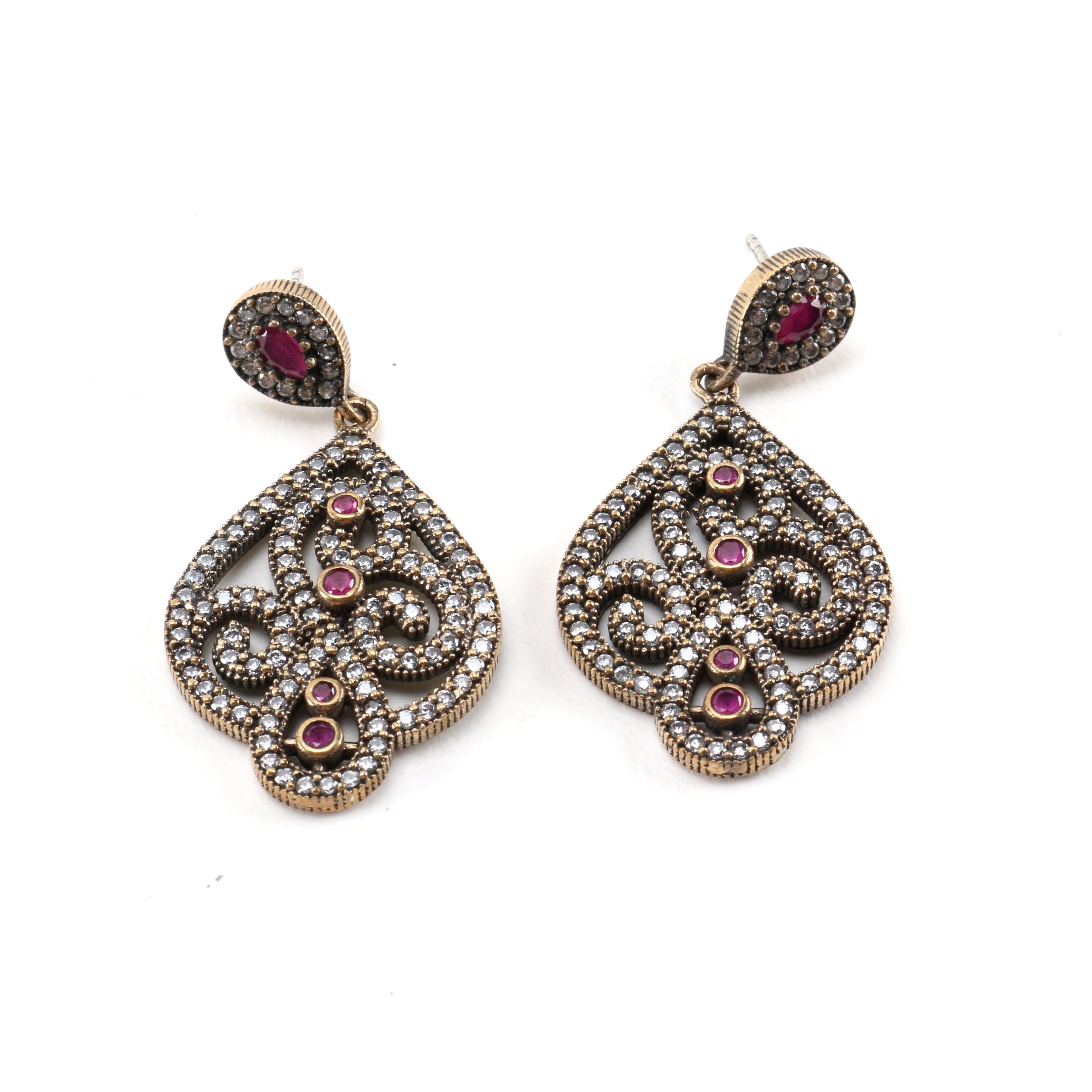 Vintage Style Sterling Silver Earrings