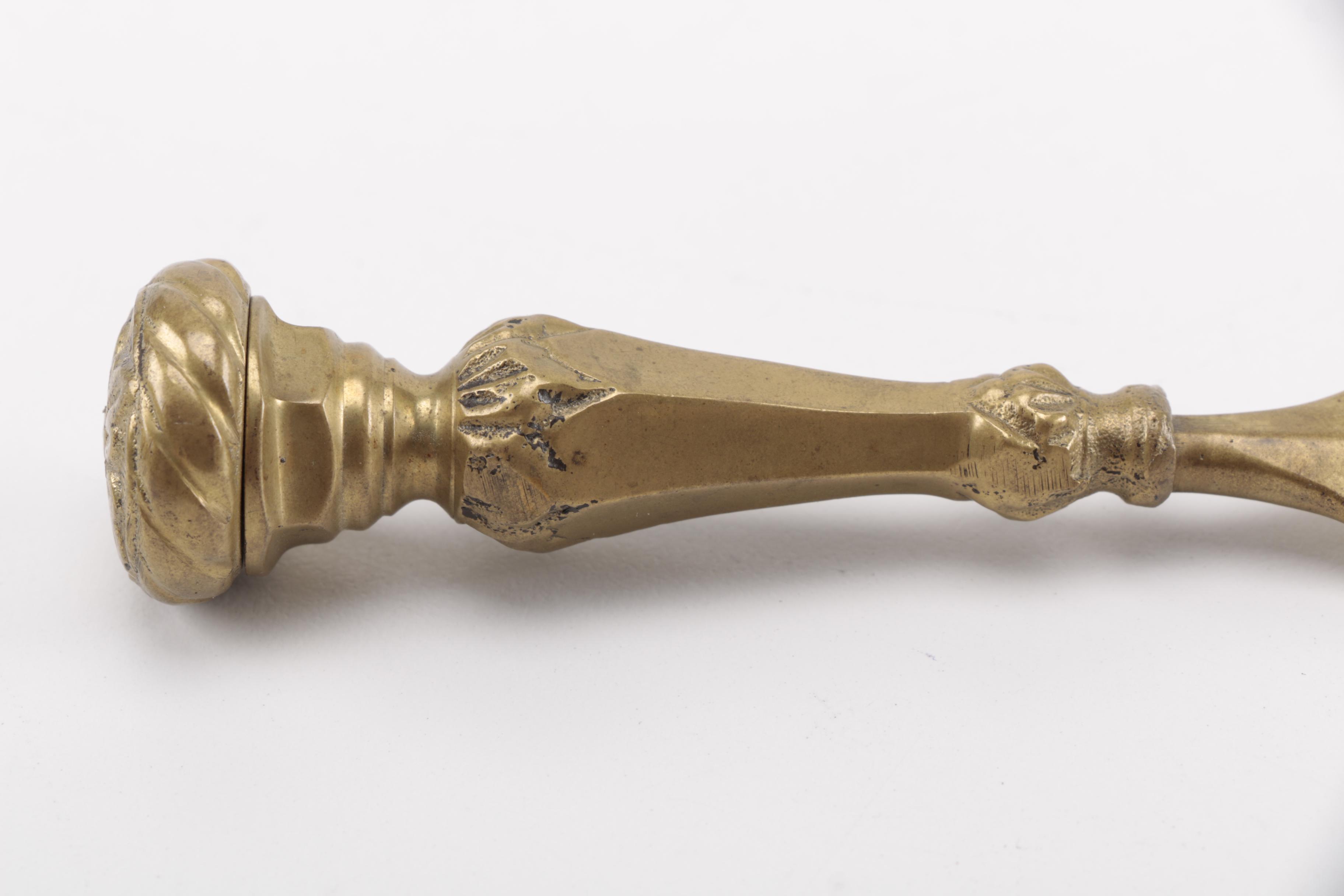 Brass Double Inkwell With Letter Opener