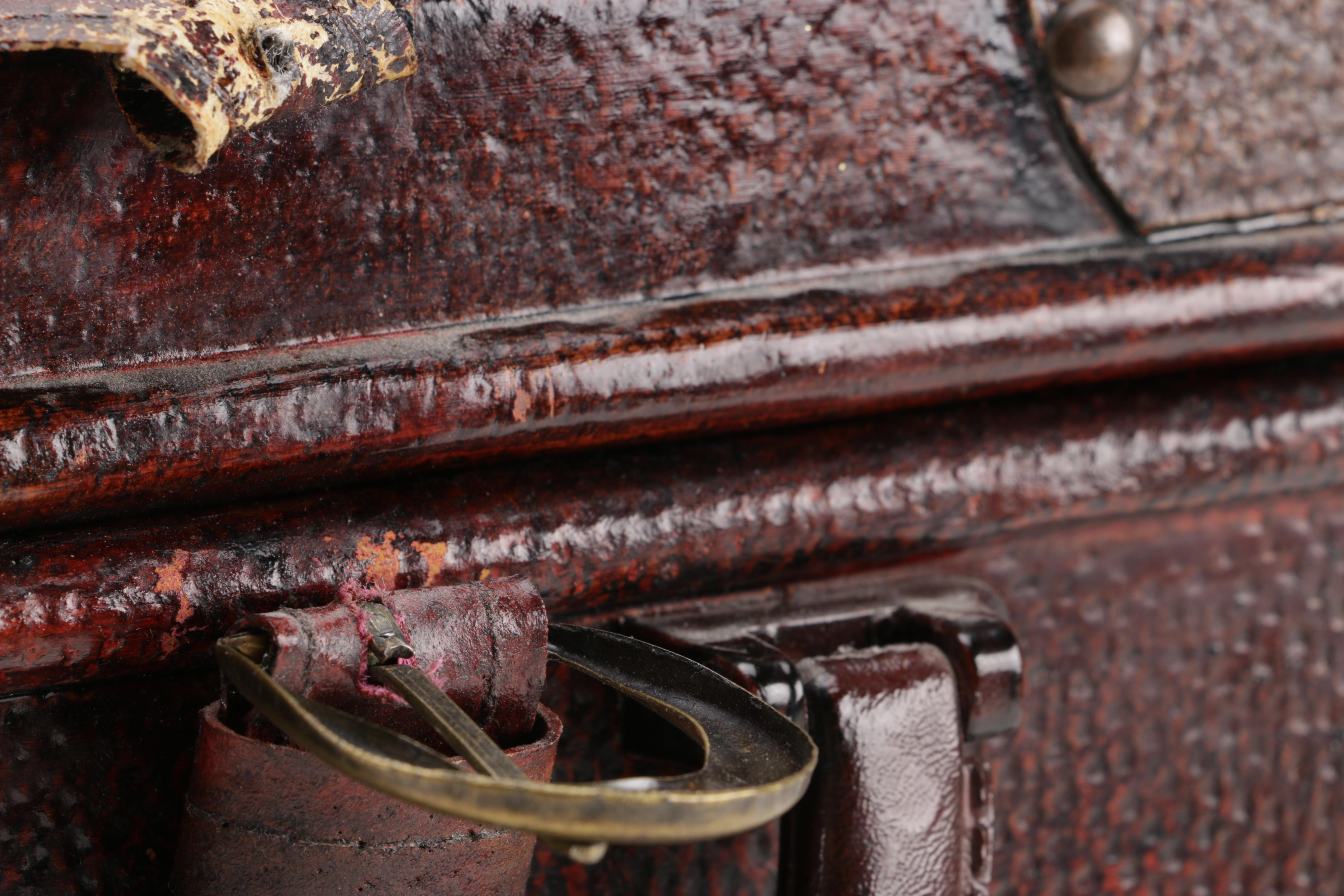 Luggage-Style Box, Pocket Watch Desk Clock, and Decorative Feather Spheres