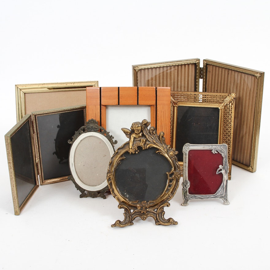 Collection of Vintage Wood and Metal Picture Frames