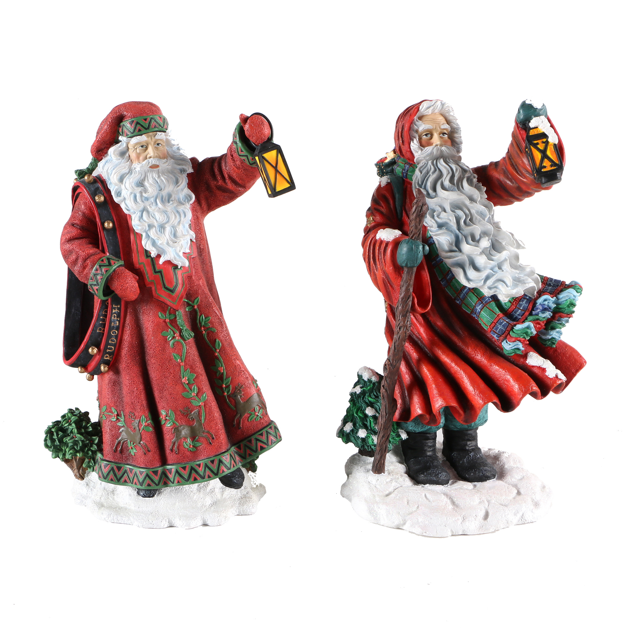 Pair of Pipka Santa Claus Figurines From 1997 and 1995