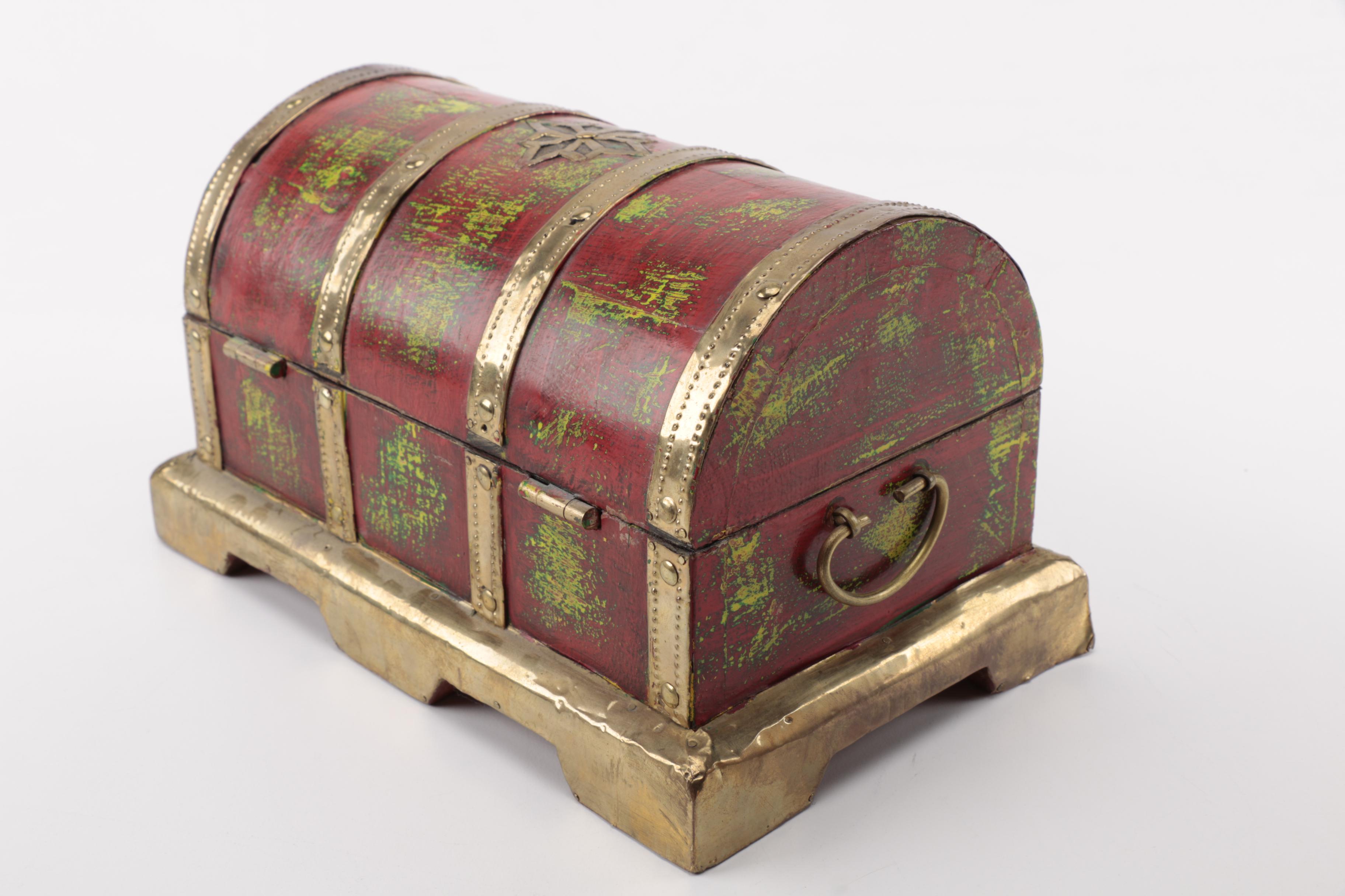 Decorative Wooden Box and Japanese China Plate