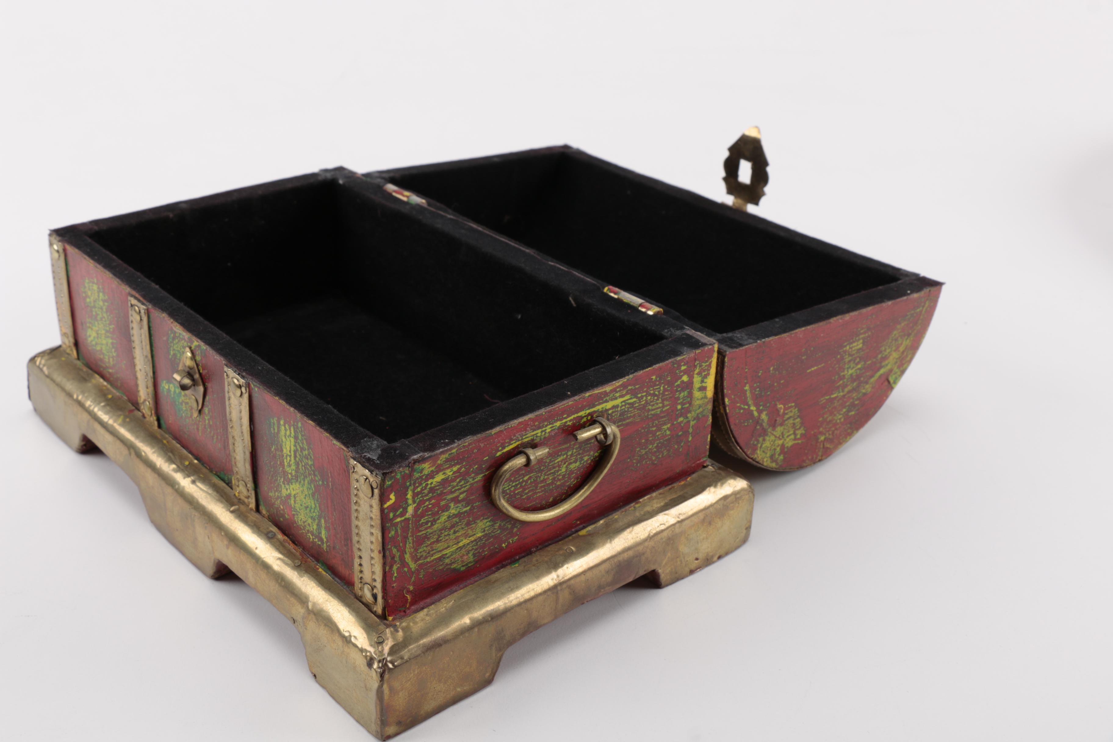 Decorative Wooden Box and Japanese China Plate