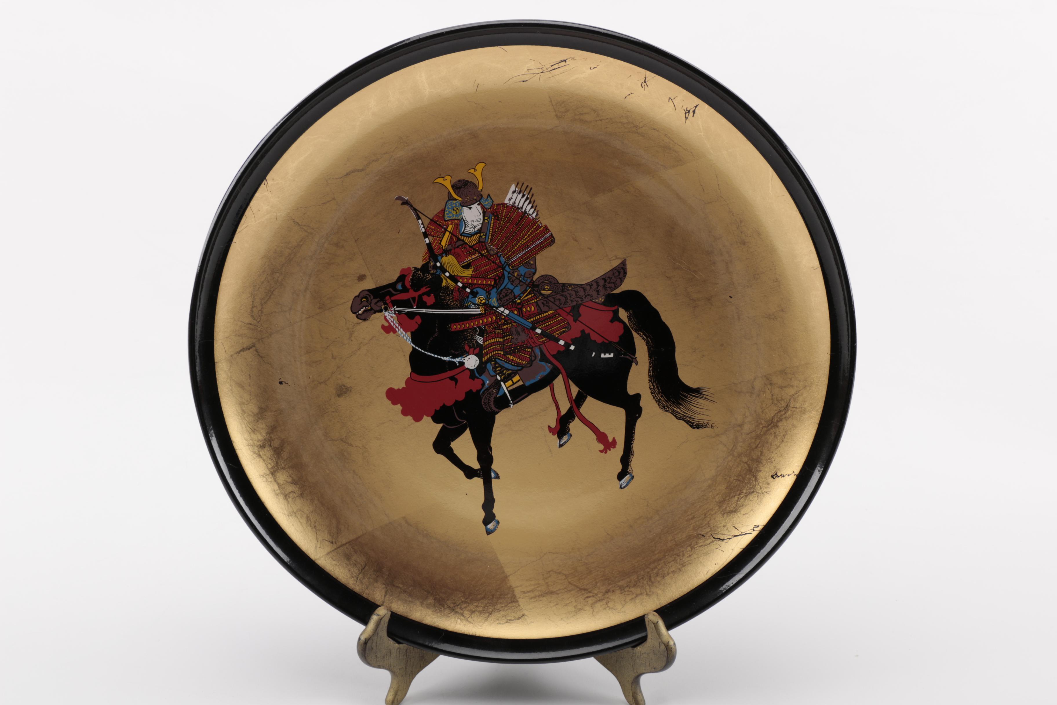 Decorative Wooden Box and Japanese China Plate