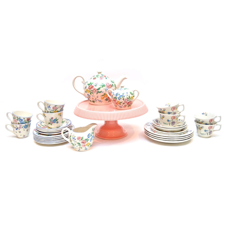 Cake Plate and Tea Set Featuring Laura Ashley