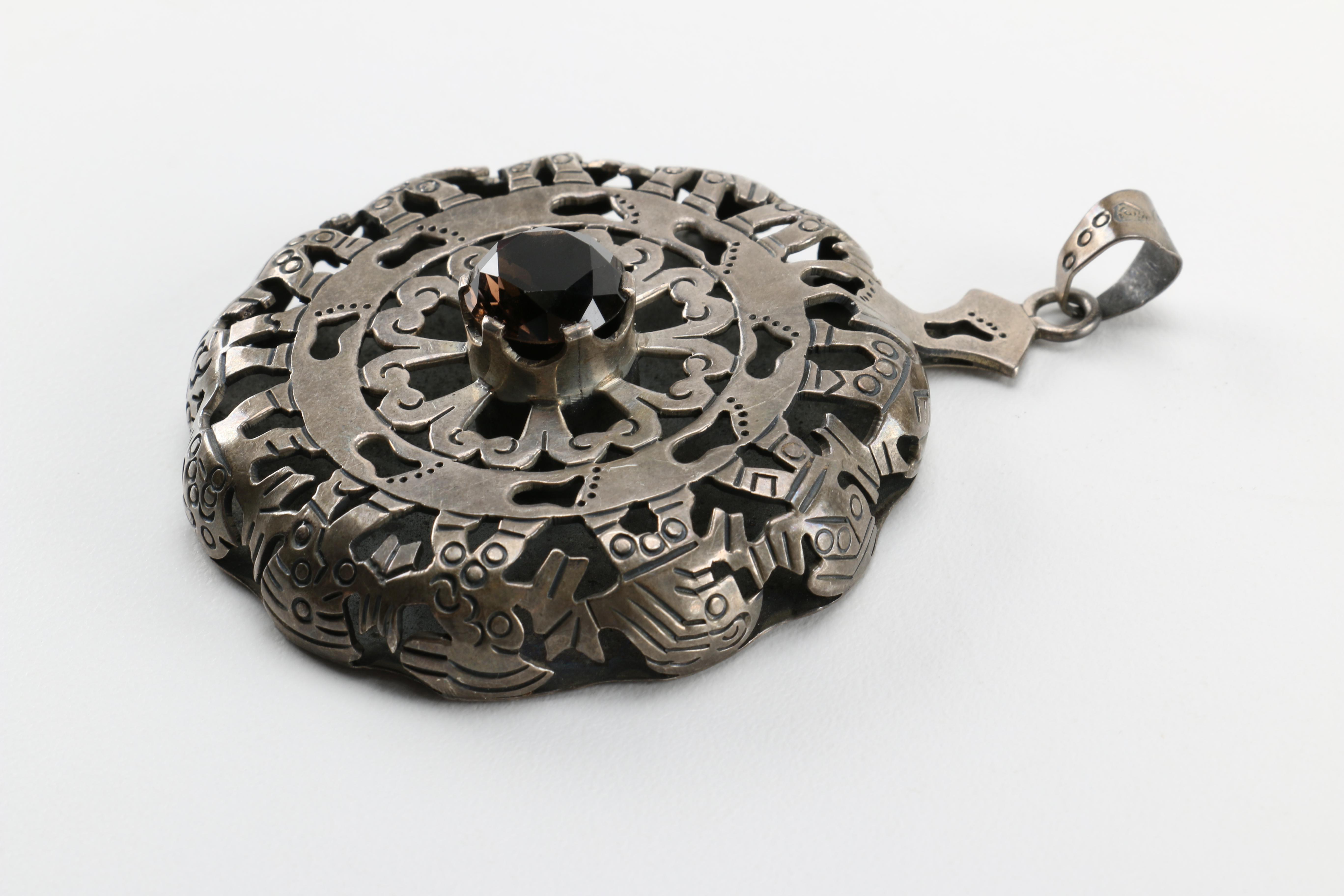 Sterling Silver Jewelry Including a Pair of Amber Earrings