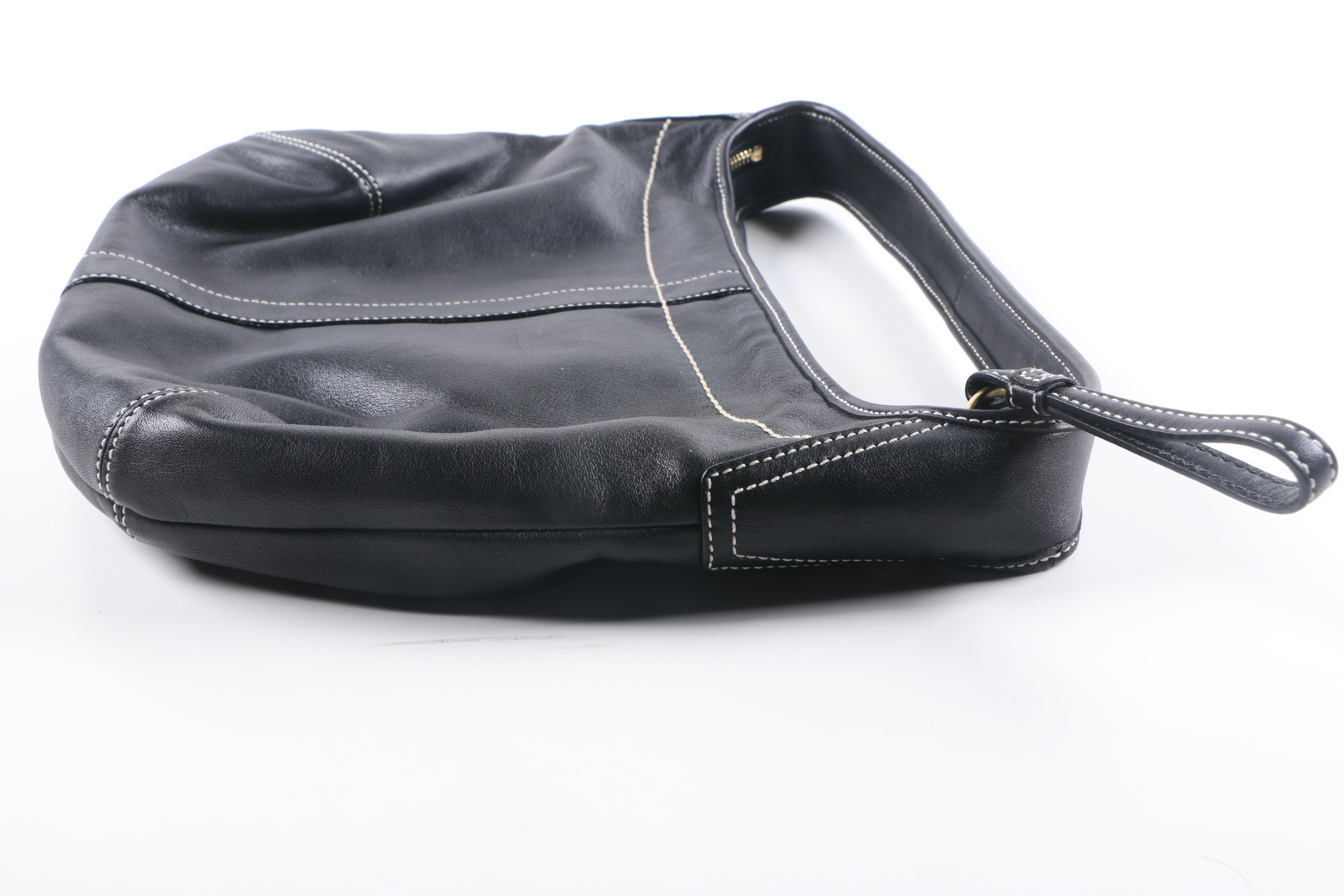 Coach Black Leather Hobo Bag