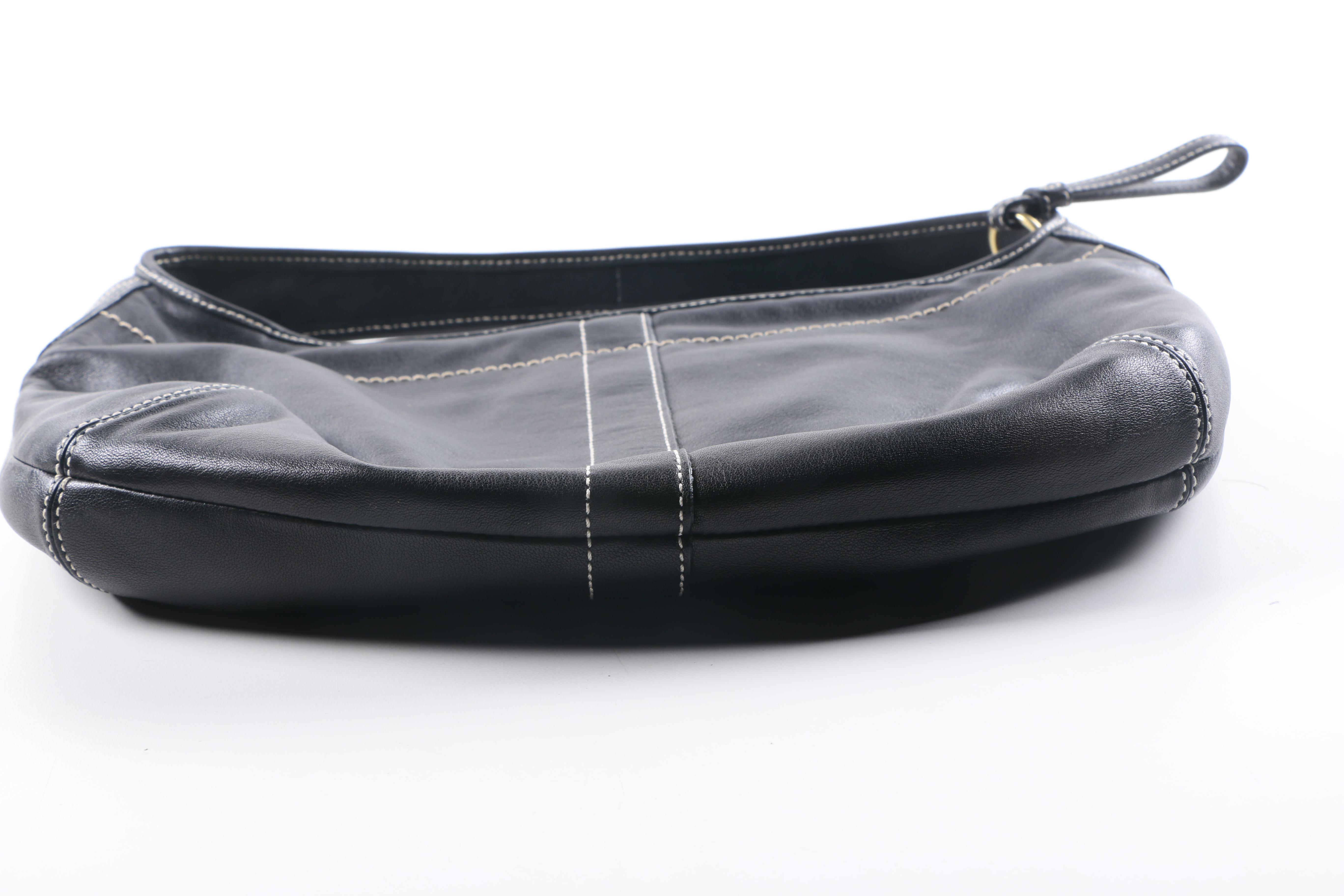 Coach Black Leather Hobo Bag