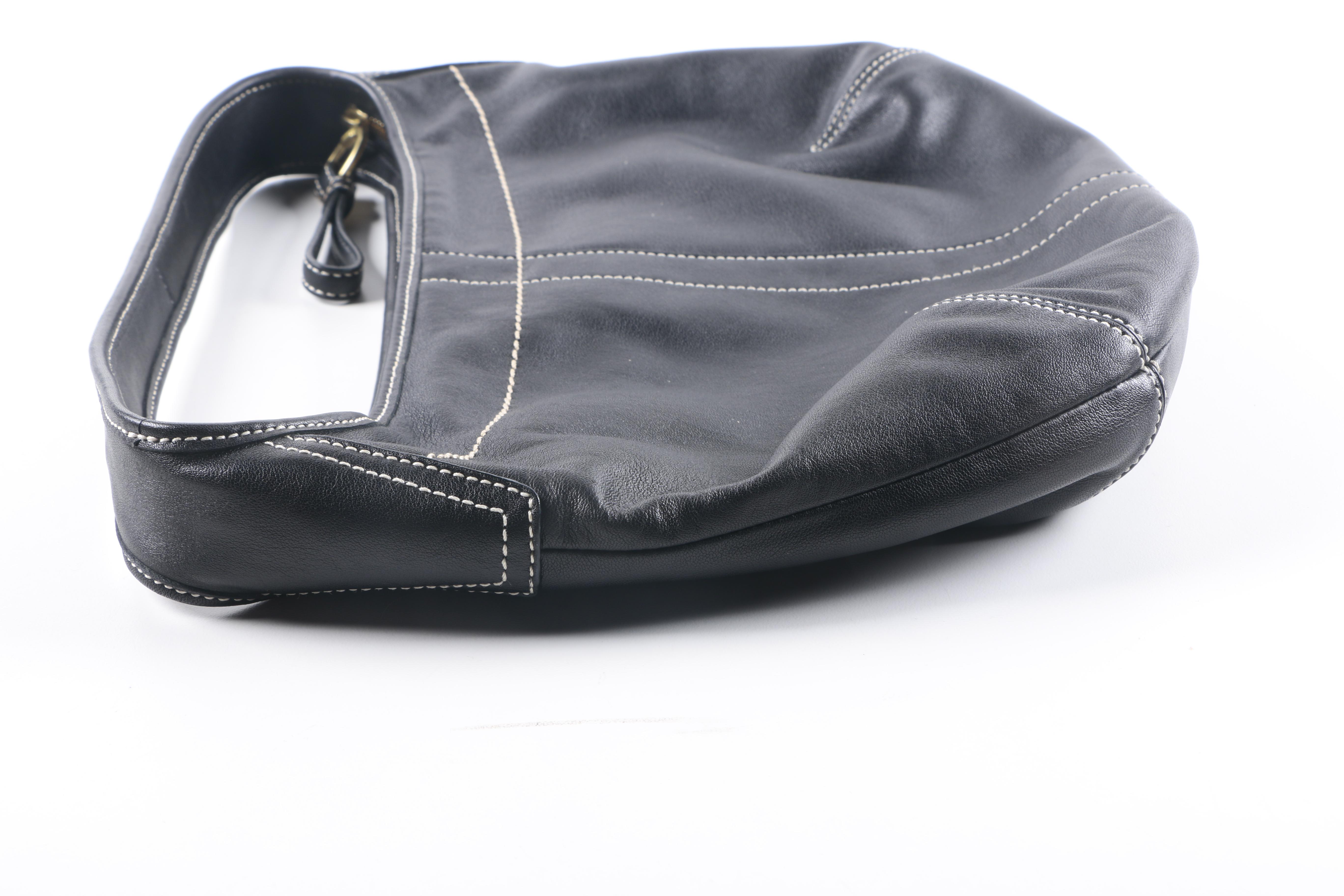Coach Black Leather Hobo Bag