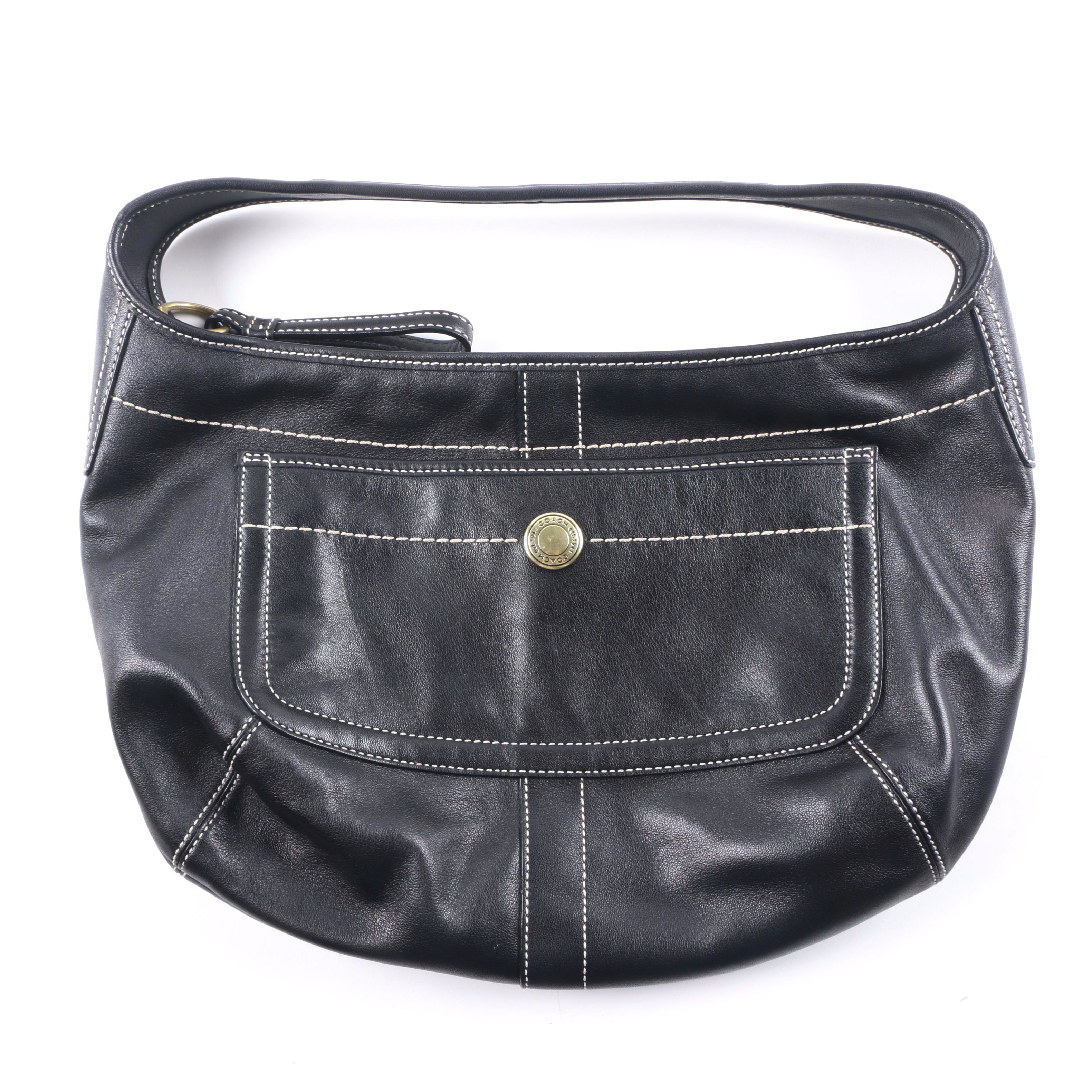 Coach Black Leather Hobo Bag