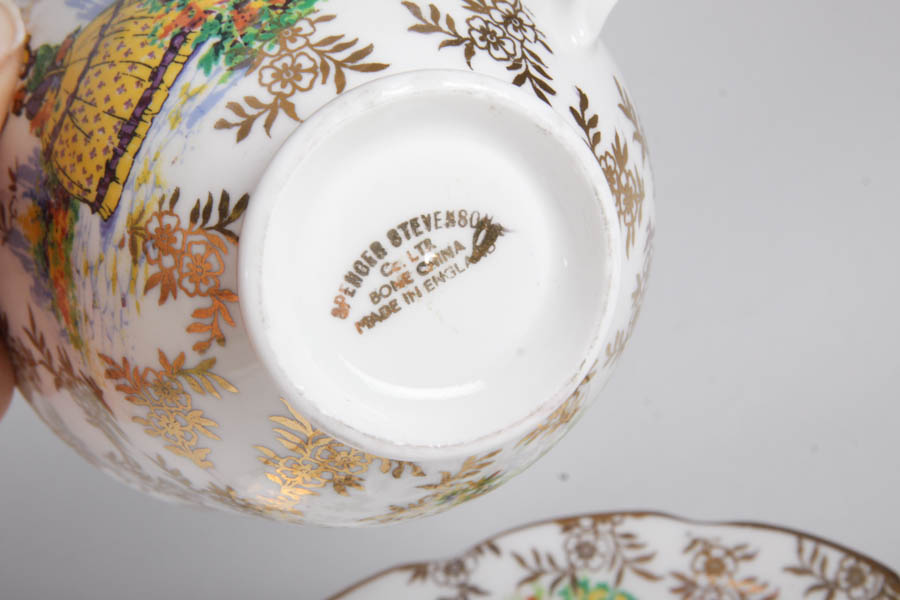 Collection of China Teacups and Matching Saucers