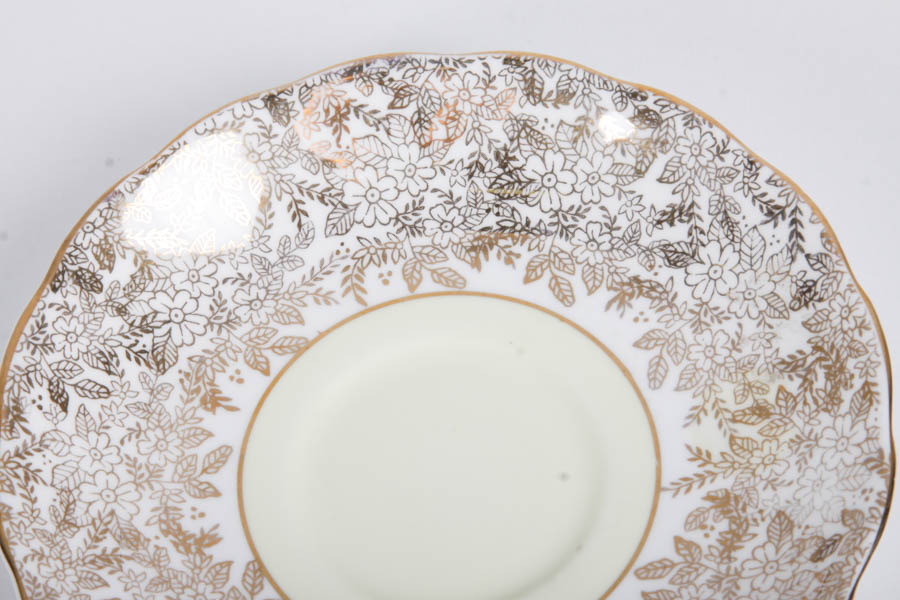 Collection of China Teacups and Matching Saucers