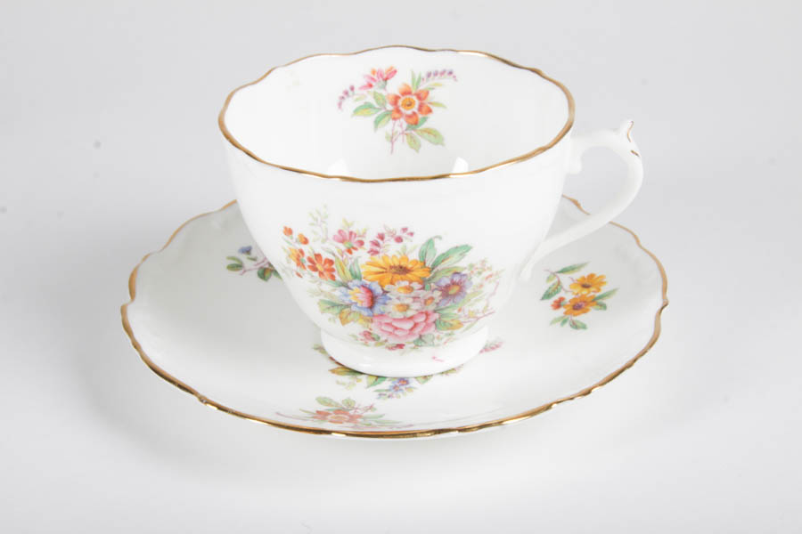 Collection of China Teacups and Matching Saucers