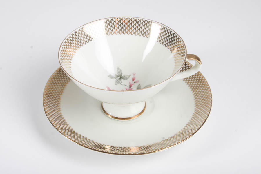 Collection of China Teacups and Matching Saucers