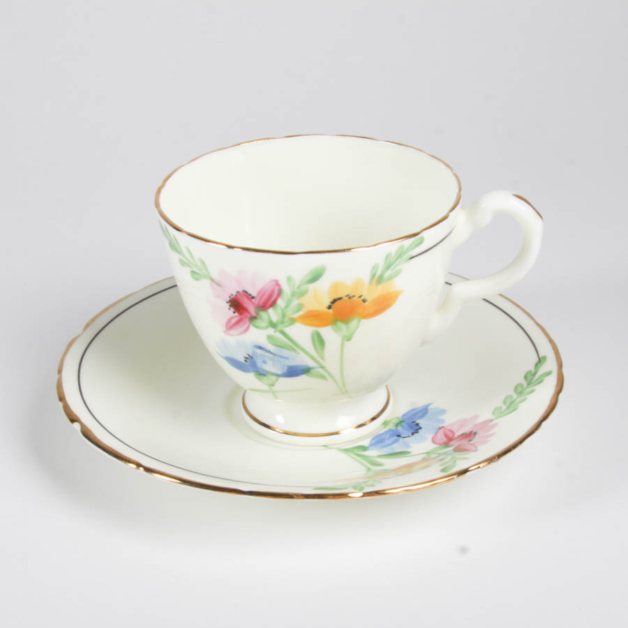 Collection of China Teacups and Matching Saucers