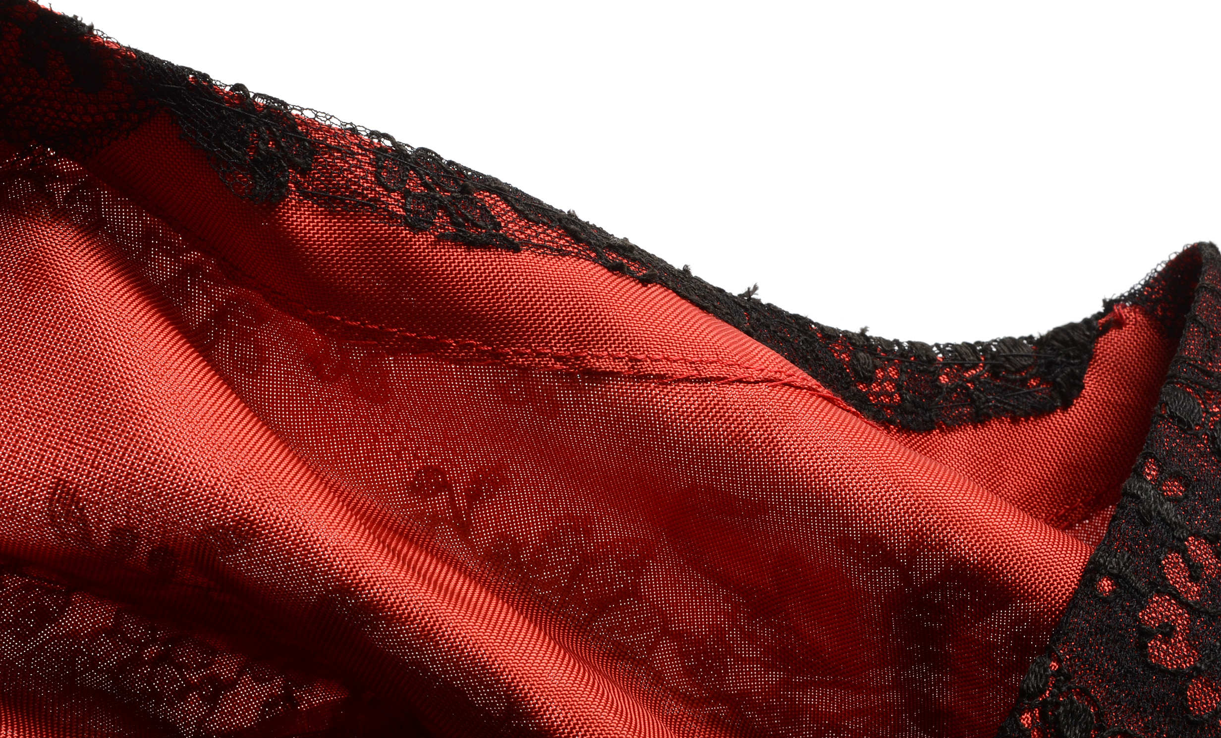 Circa 1930s Black and Red Lace Gown