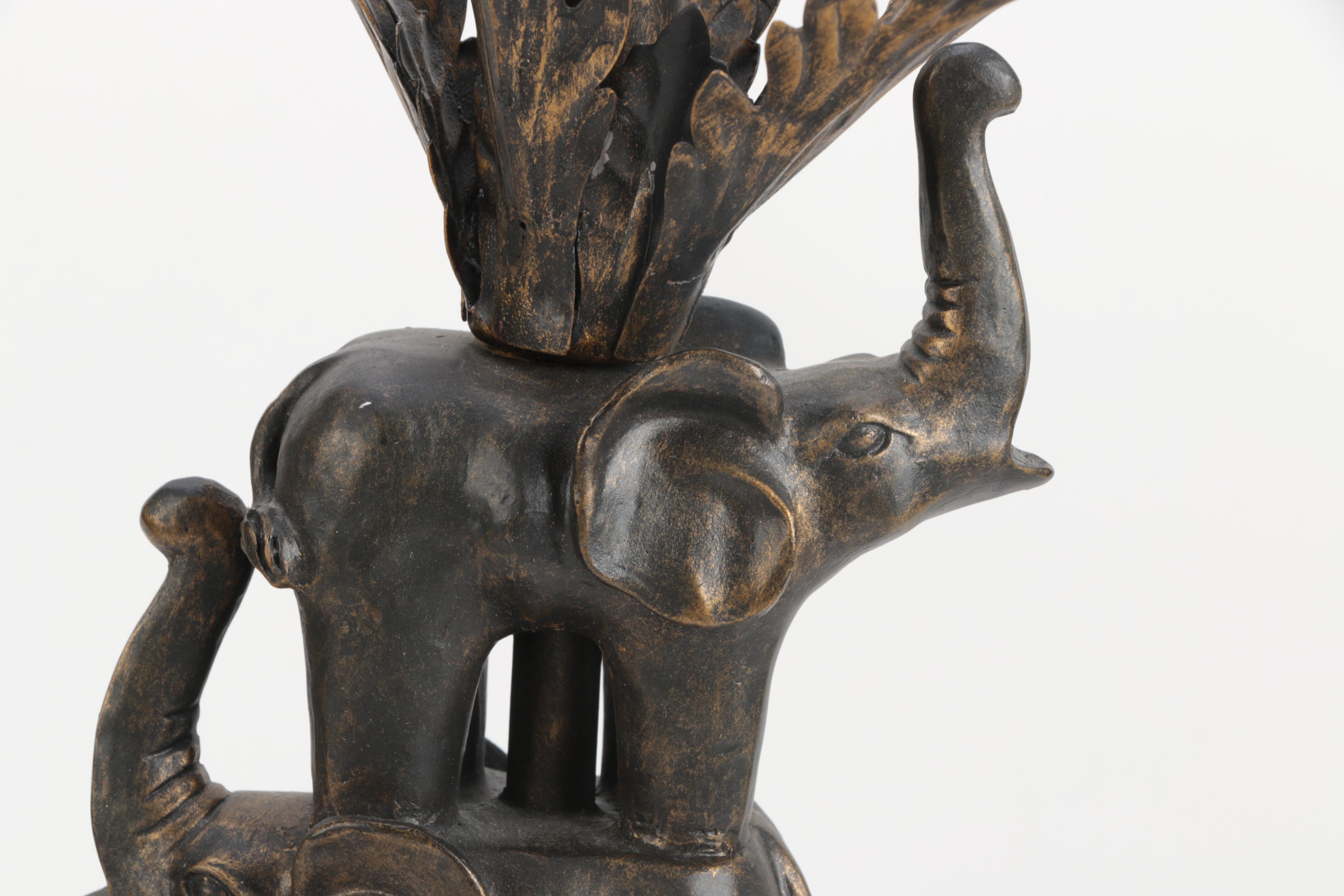 Art Deco Wood Elephant Lamps