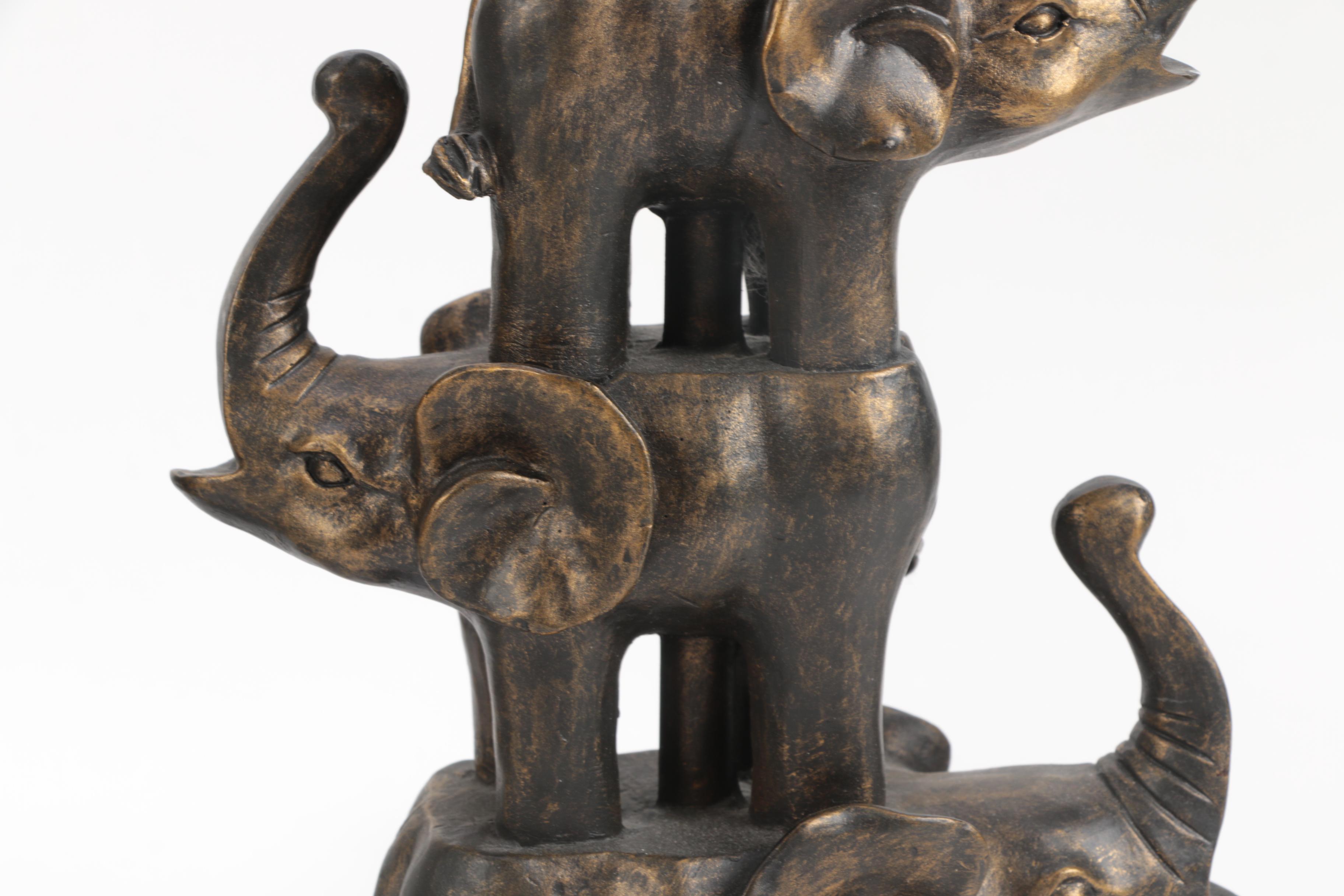 Art Deco Wood Elephant Lamps