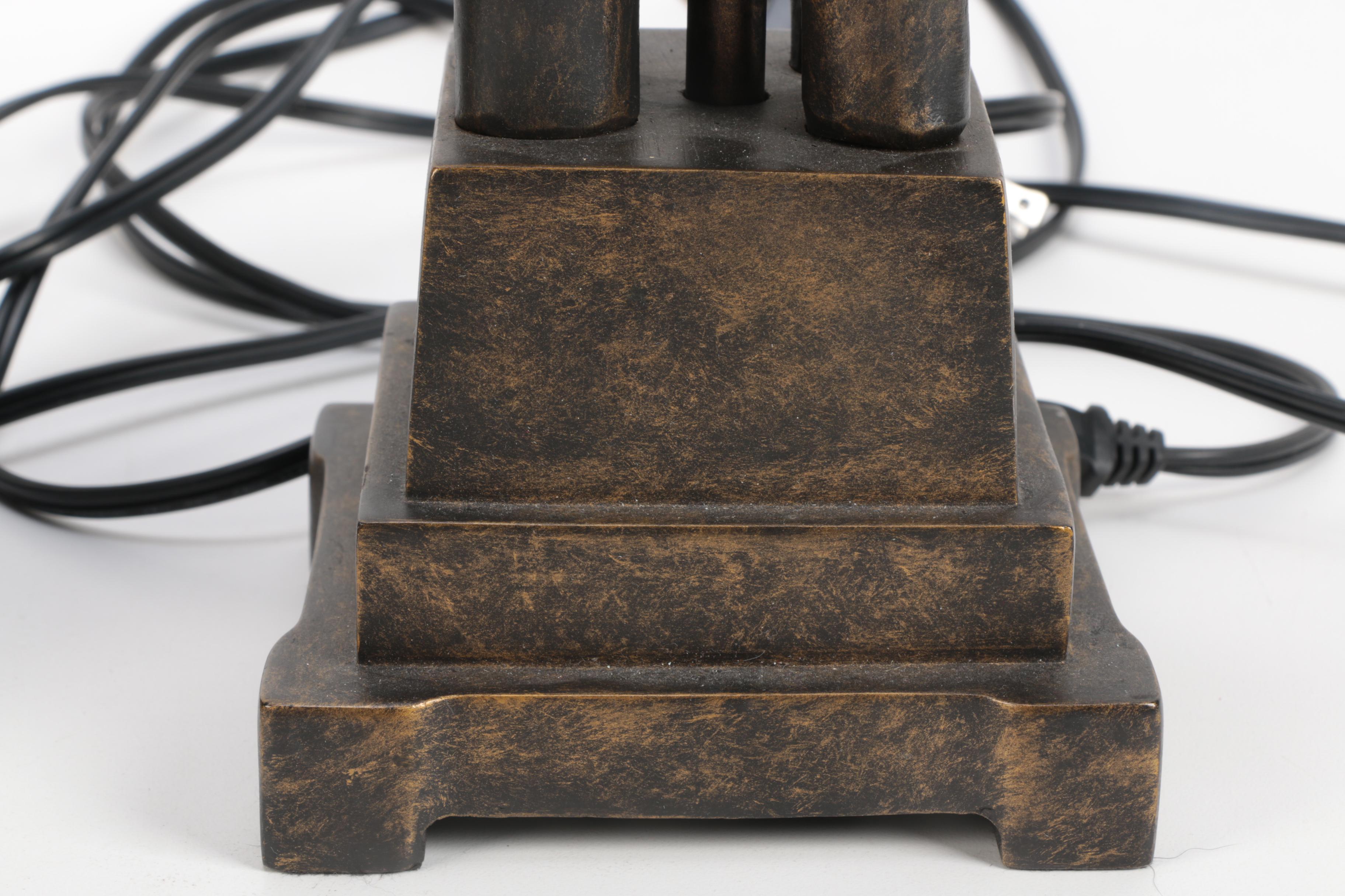 Art Deco Wood Elephant Lamps