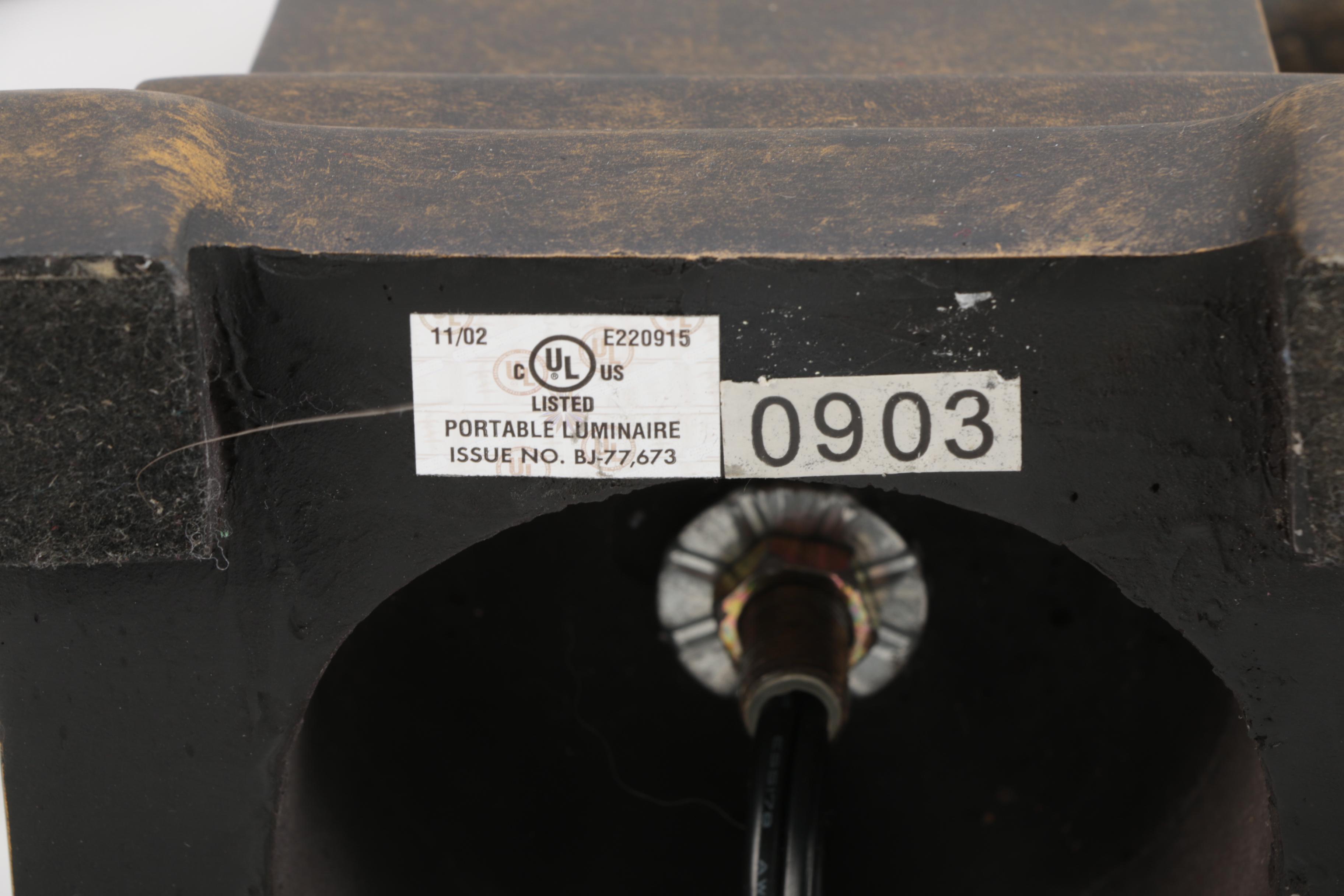 Art Deco Wood Elephant Lamps