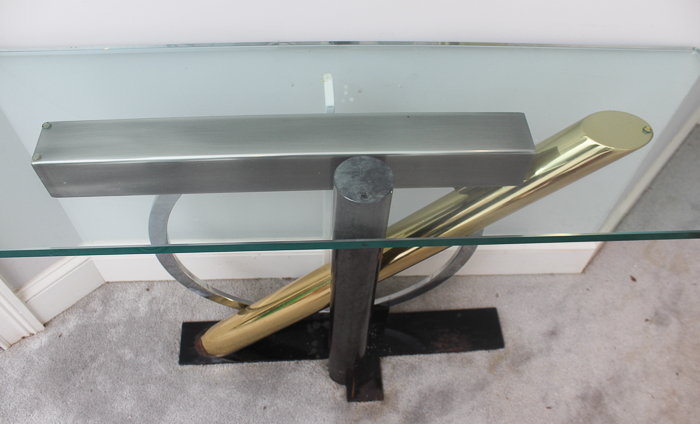 Modern Metal and Glass Console Table