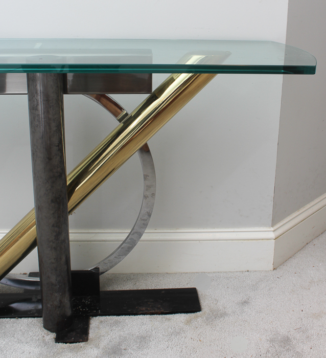 Modern Metal and Glass Console Table